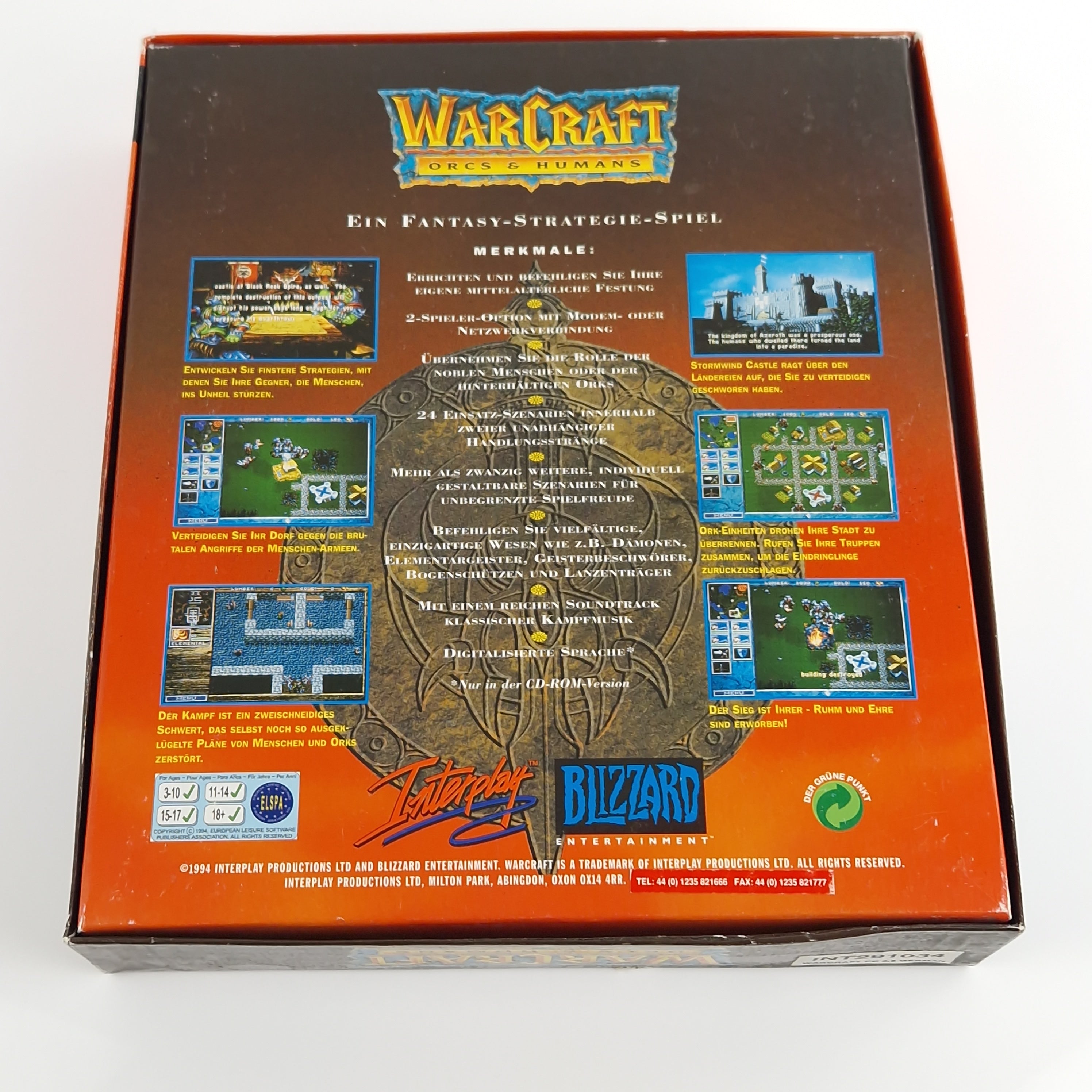 PC Spiel – Warcraft Orcs Humans Big Box OVP DOS 3.5