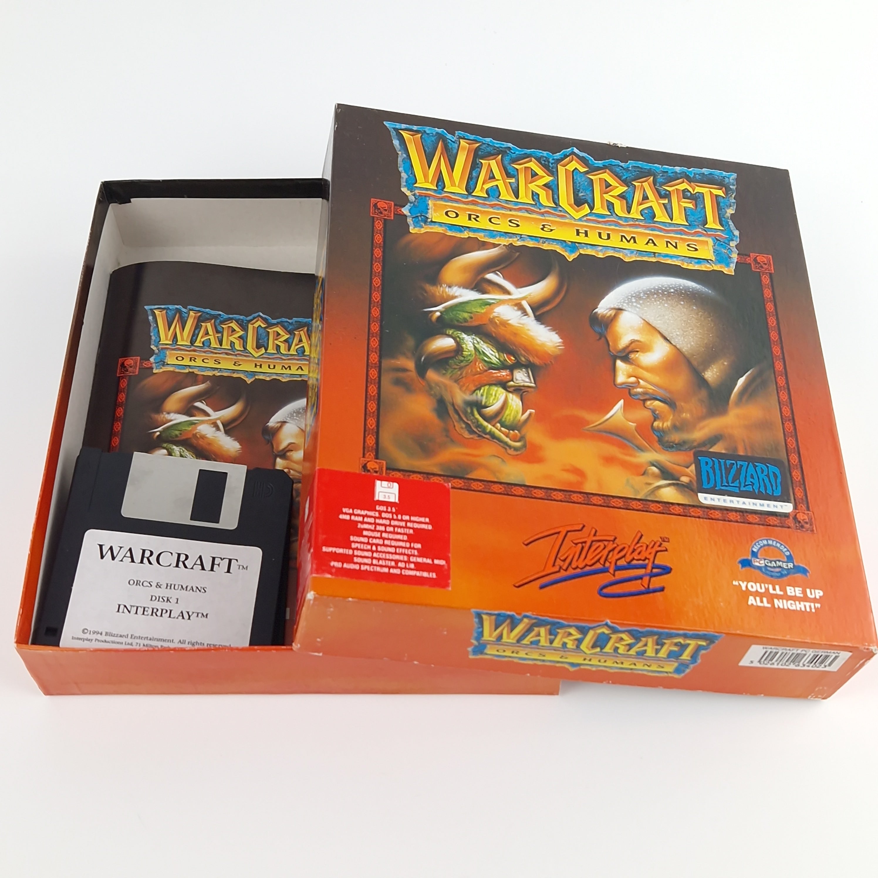 PC Spiel – Warcraft Orcs Humans Big Box OVP DOS 3.5