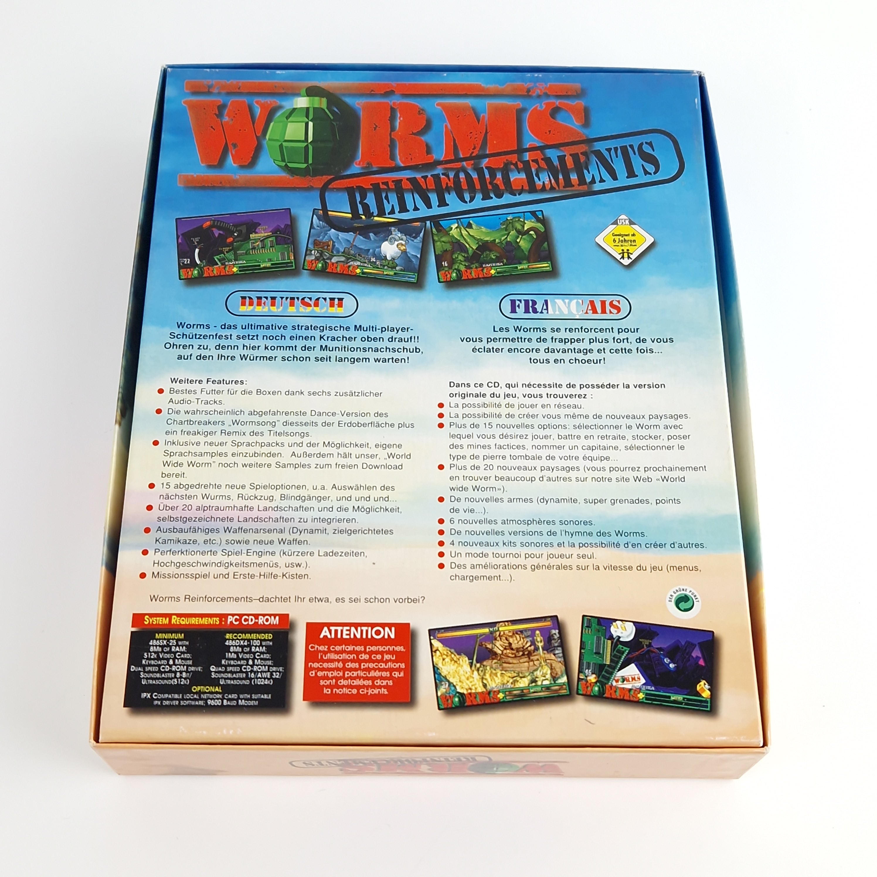 PC Spiel – Worms Reinforcements Big Box OVP PAL