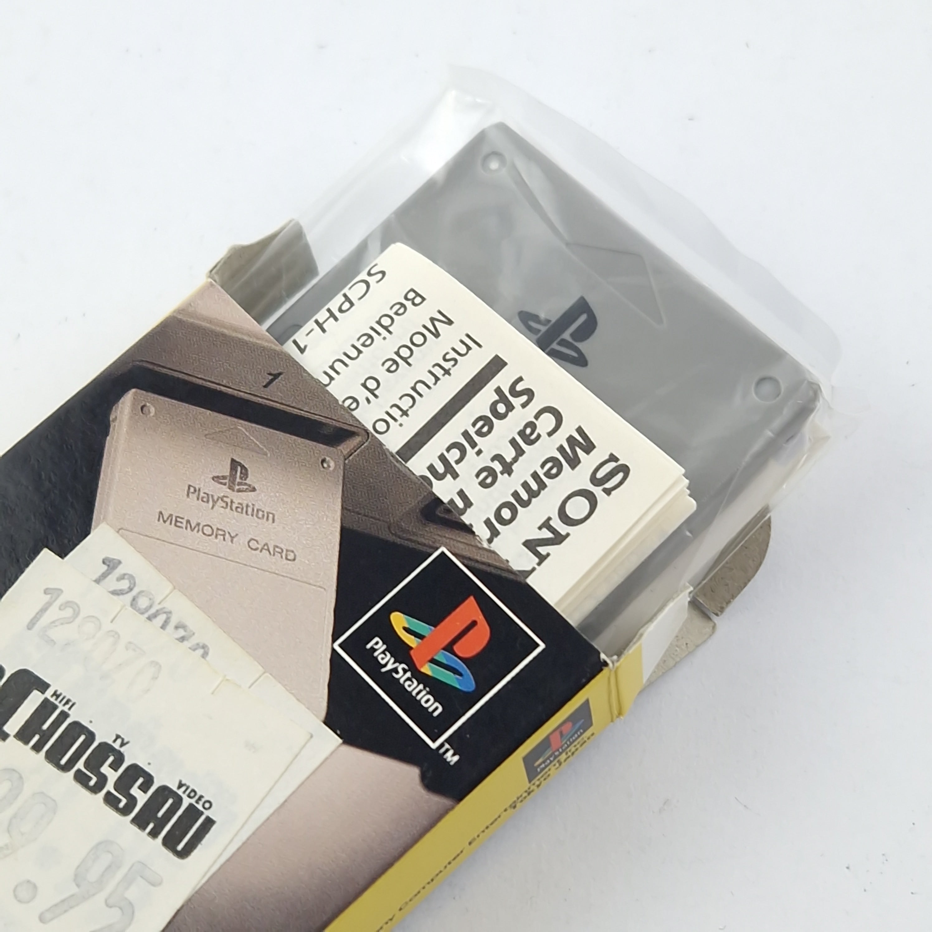 Sony Playstation 1 Memory Card Grau OVP PS1 PAL Aufkleber