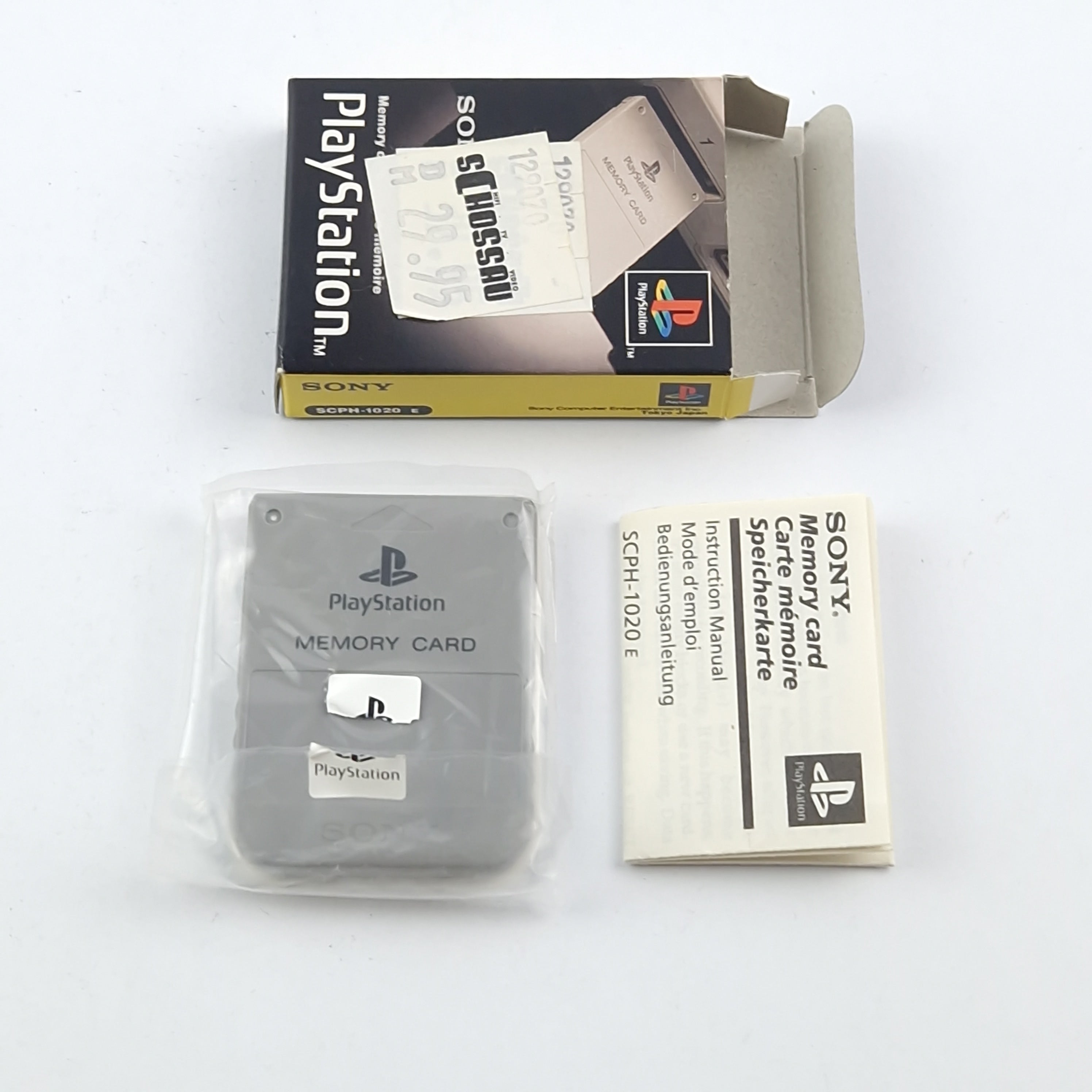 Sony Playstation 1 Memory Card Grau OVP PS1 PAL Aufkleber