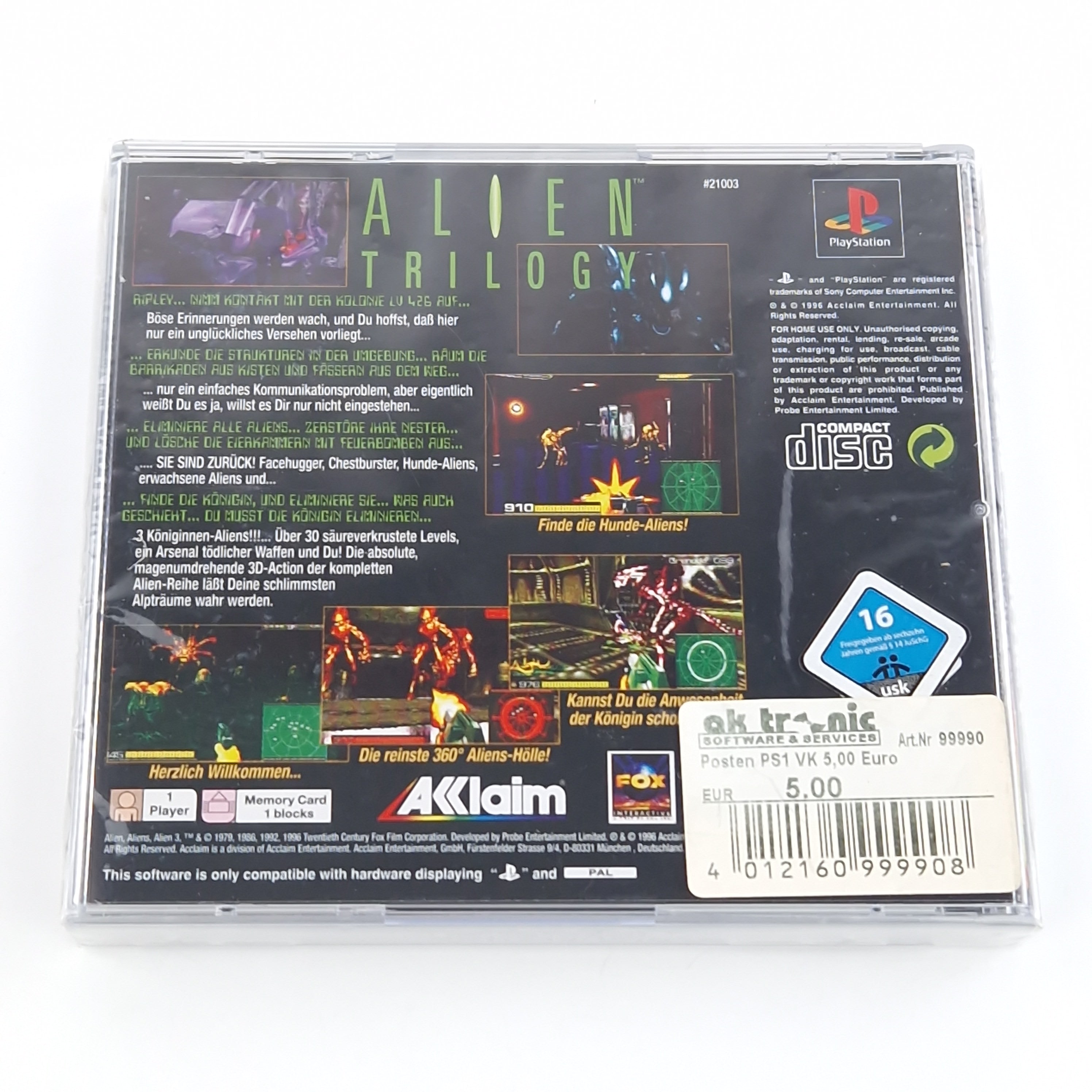 PlayStation 1 Spiel – Alien Trilogy (PS1 Resealed)