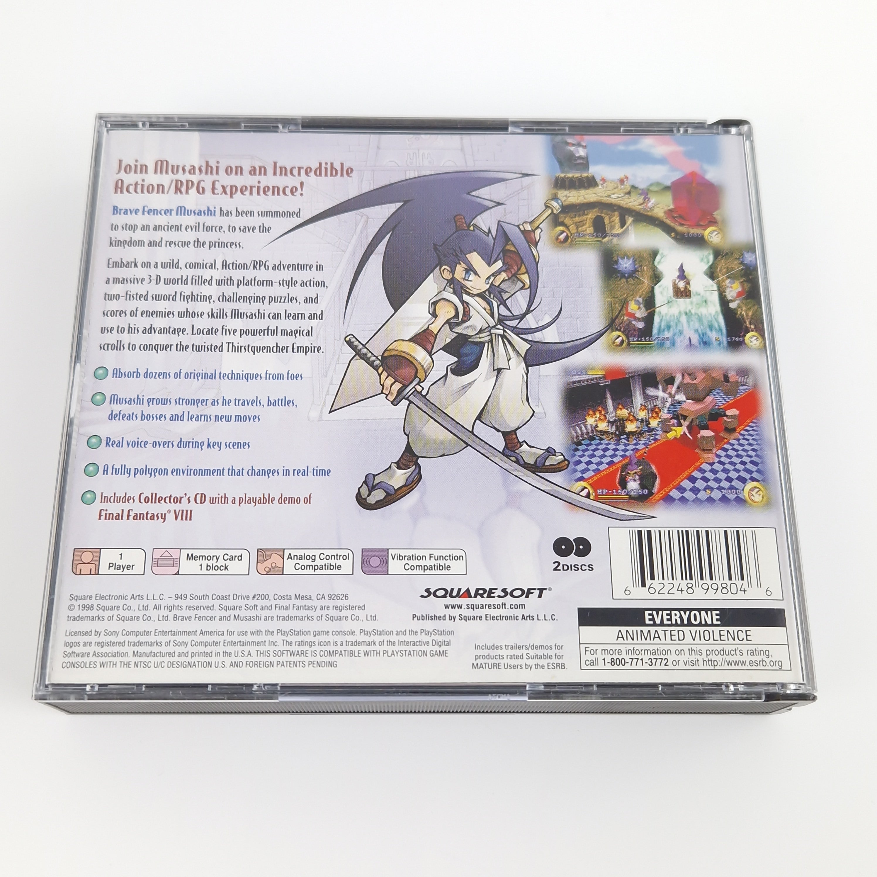 Playstation 1 Spiel – Brave Fencer Musashi USA Case OVP