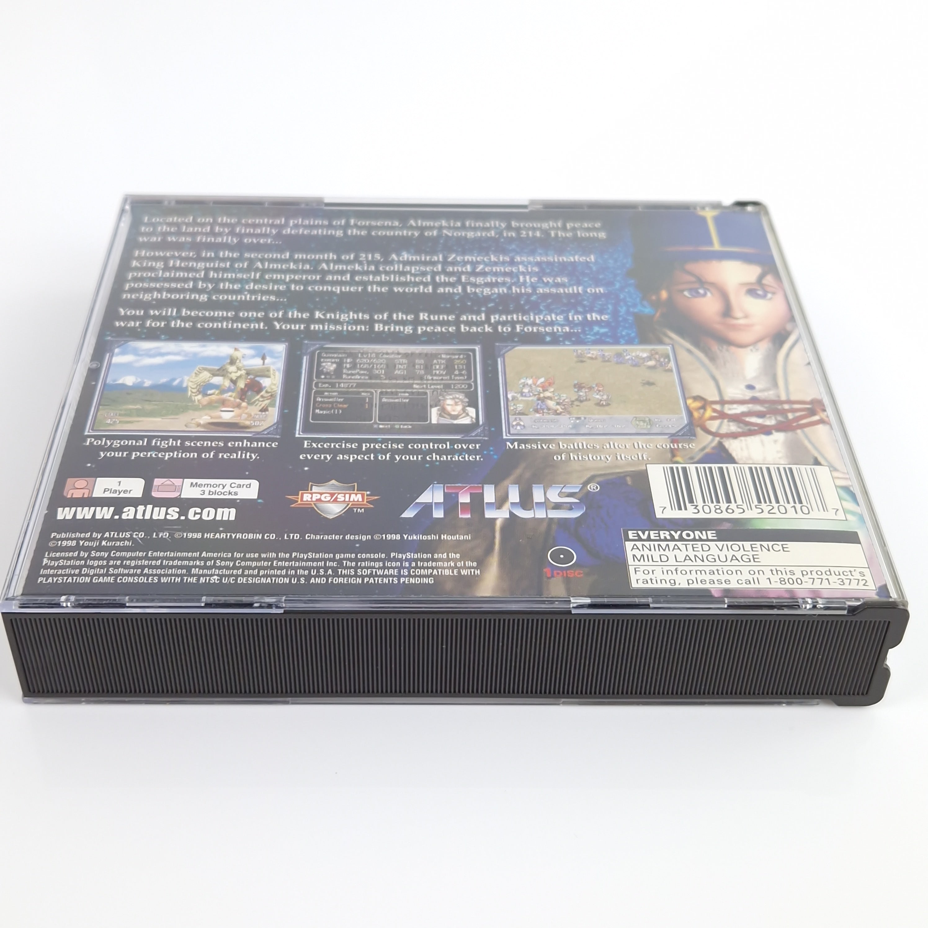 Playstation 1 Spiel – Brigandine mit Strategy Guide OVP