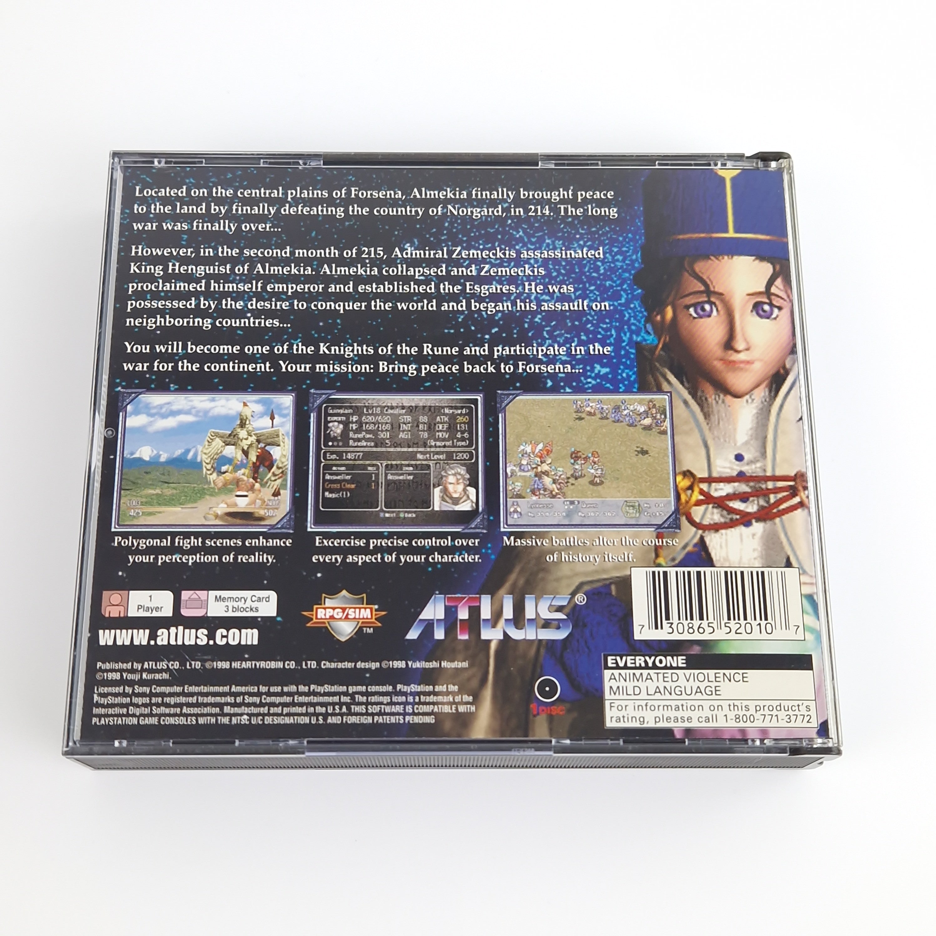 Playstation 1 Spiel – Brigandine mit Strategy Guide OVP