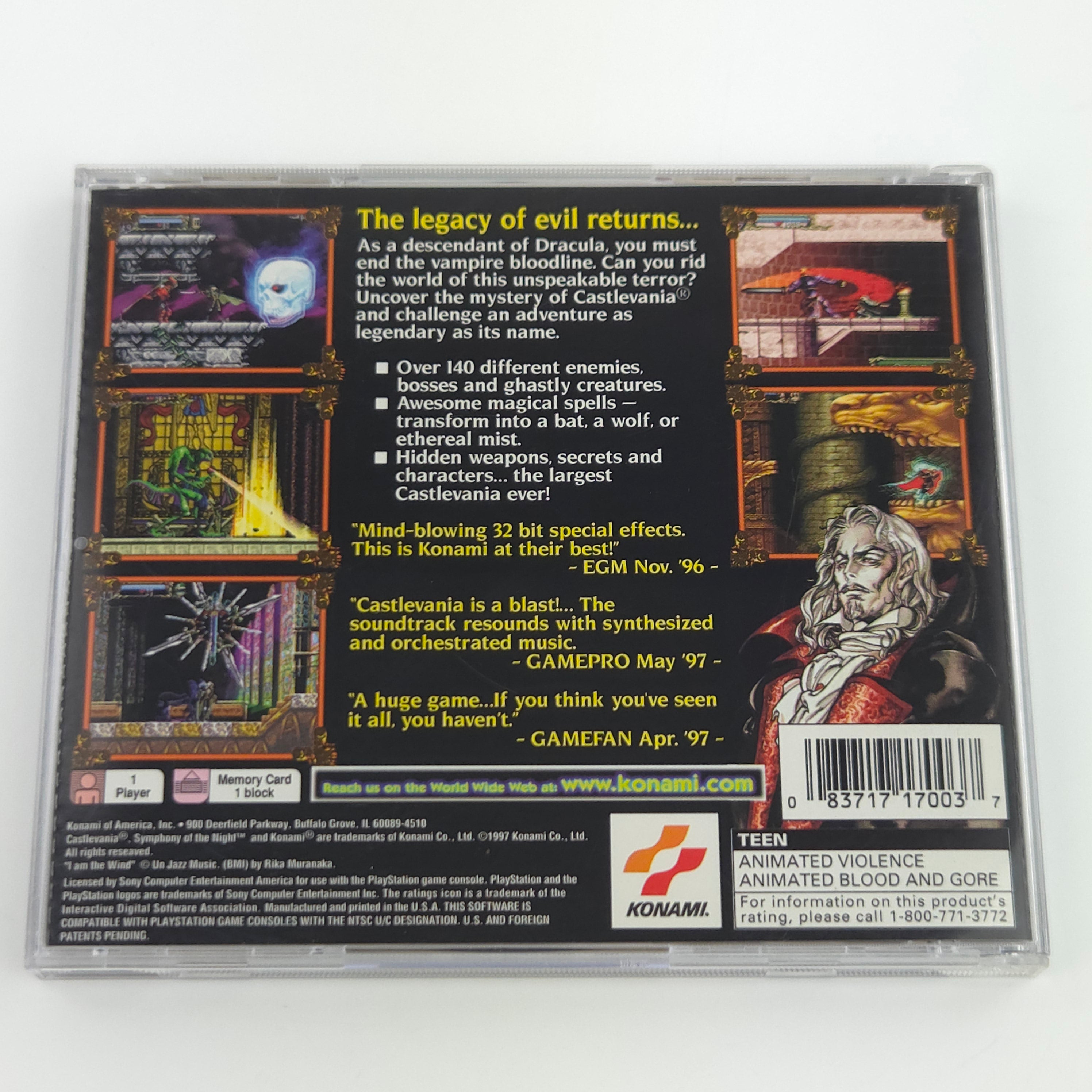 Playstation 1 Spiel – Castlevania Symphony of the Night