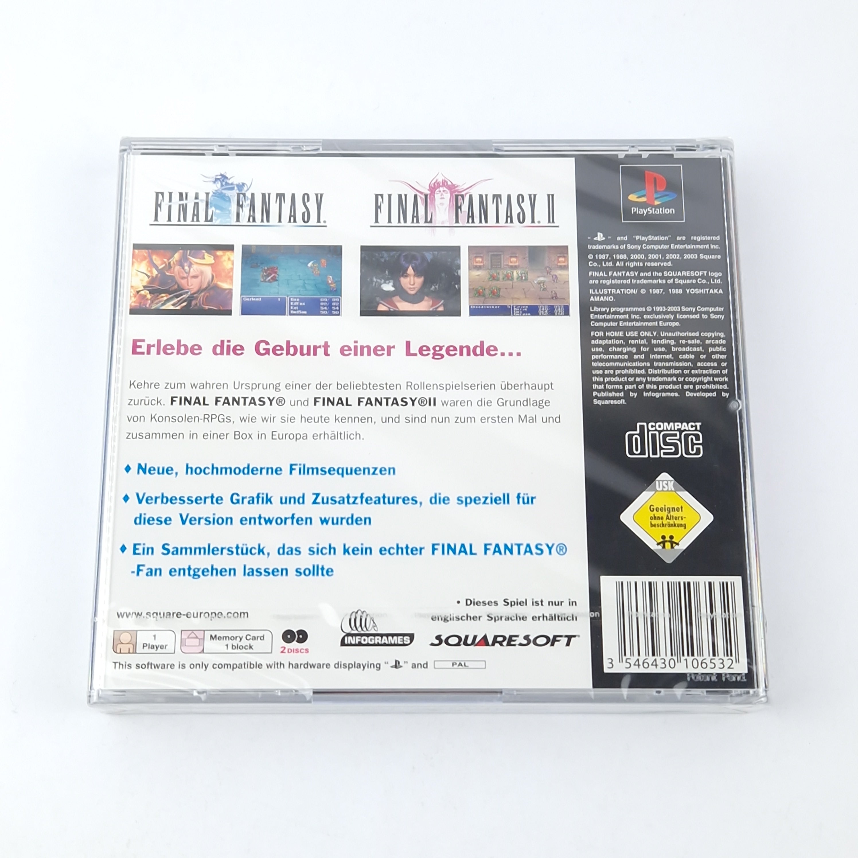 Playstation 1 Spiel – Final Fantasy Origins Neu Acryl Case