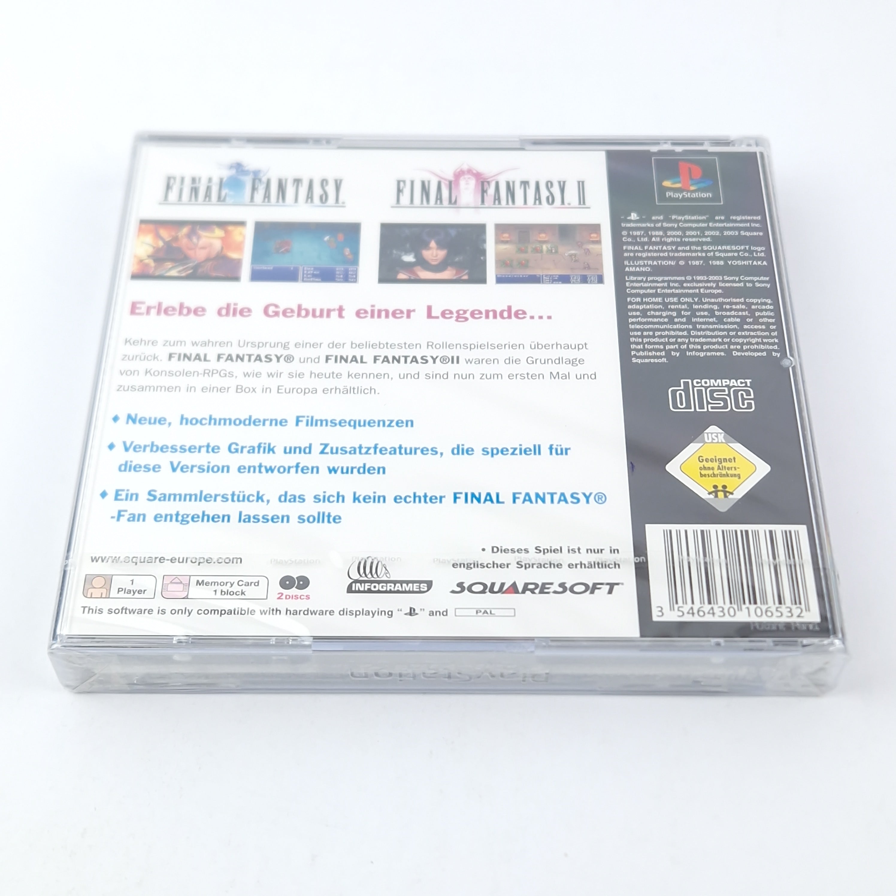 Playstation 1 Spiel – Final Fantasy Origins Neu Acryl Case