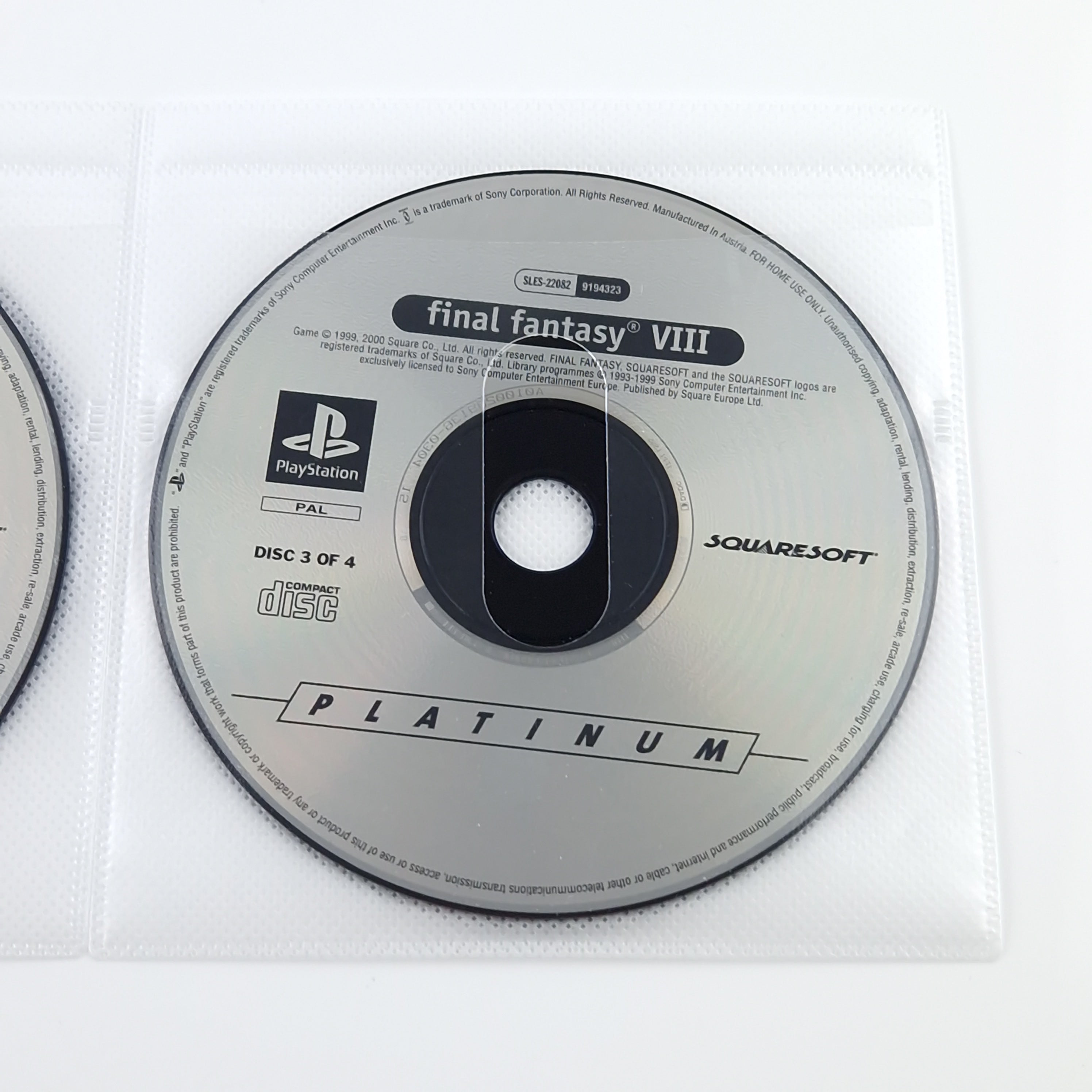 Playstation 1 Spiel – Final Fantasy VIII Platinum PS1