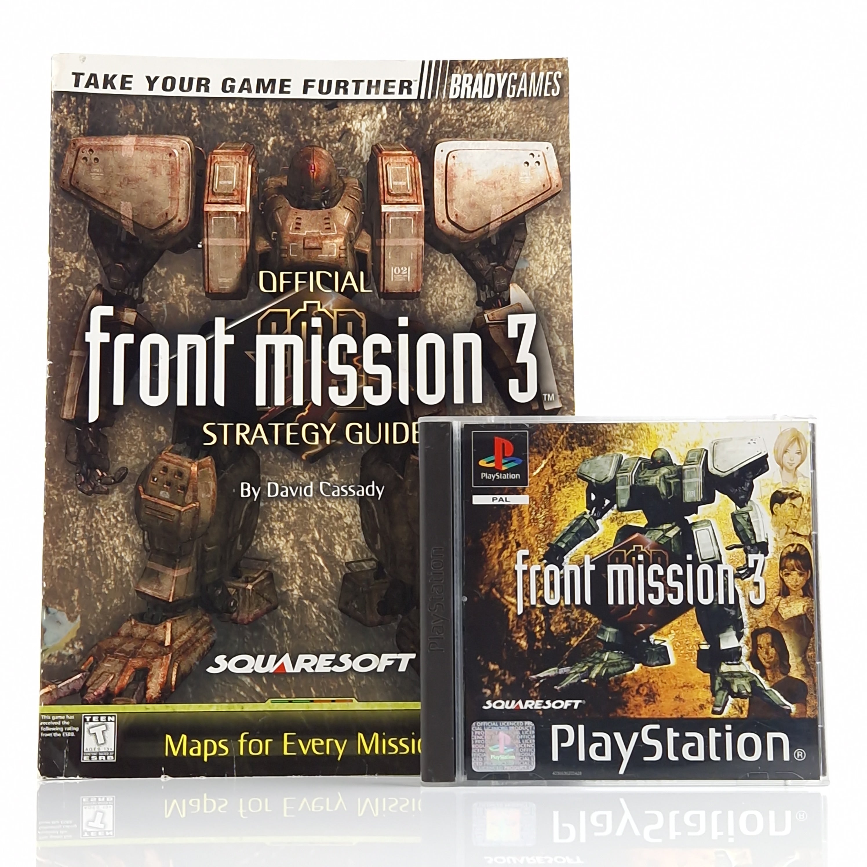 Playstation 1 Spiel – Front Mission 3 mit Bradygames Guide