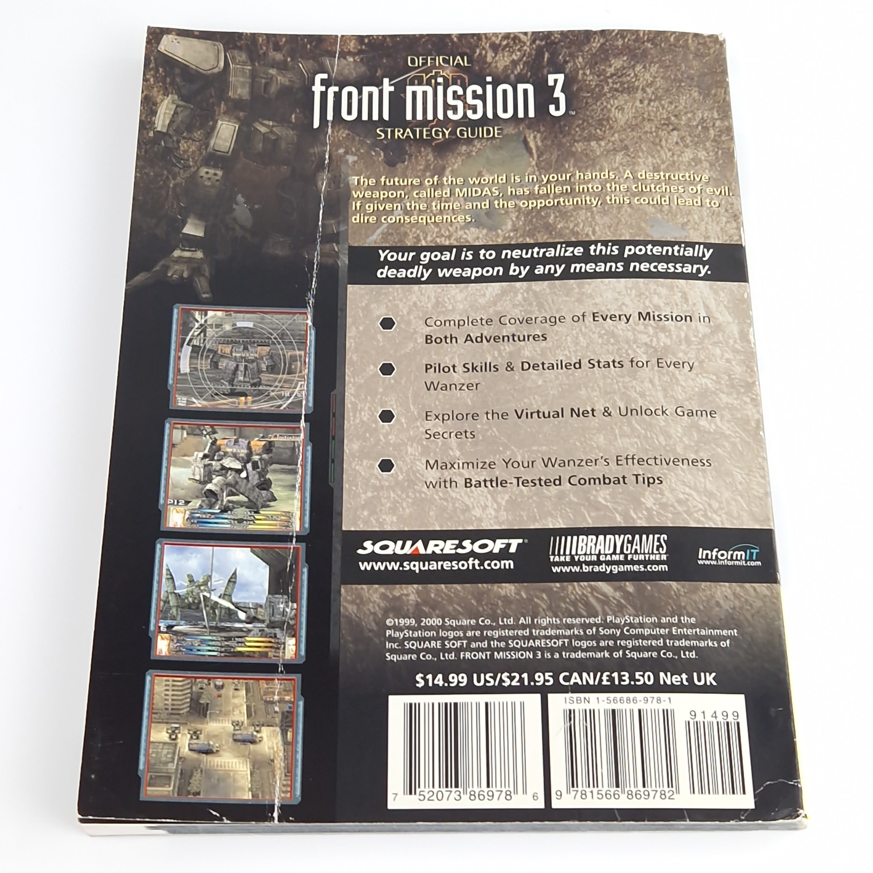 Playstation 1 Spiel – Front Mission 3 mit Bradygames Guide