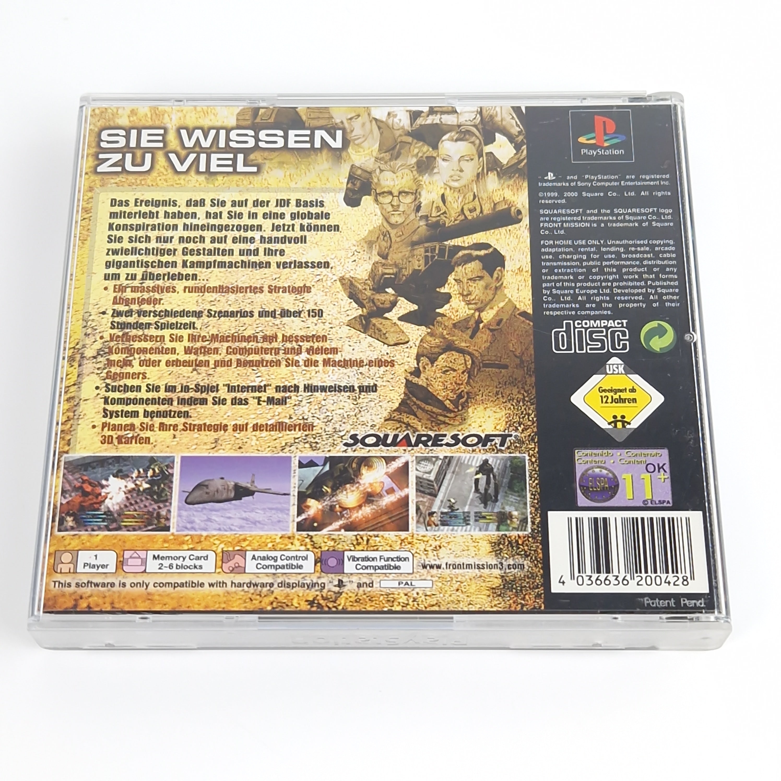 Playstation 1 Spiel – Front Mission 3 mit Bradygames Guide