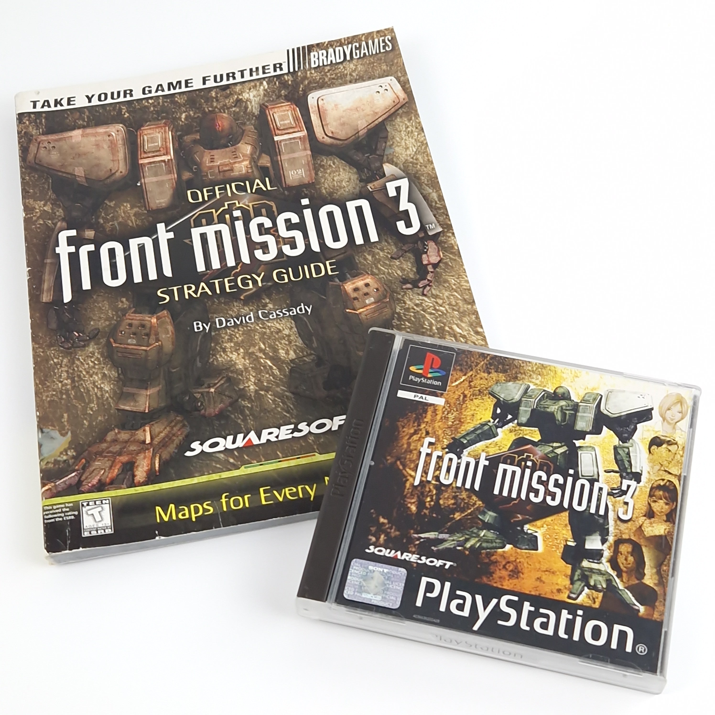 Playstation 1 Spiel – Front Mission 3 mit Bradygames Guide