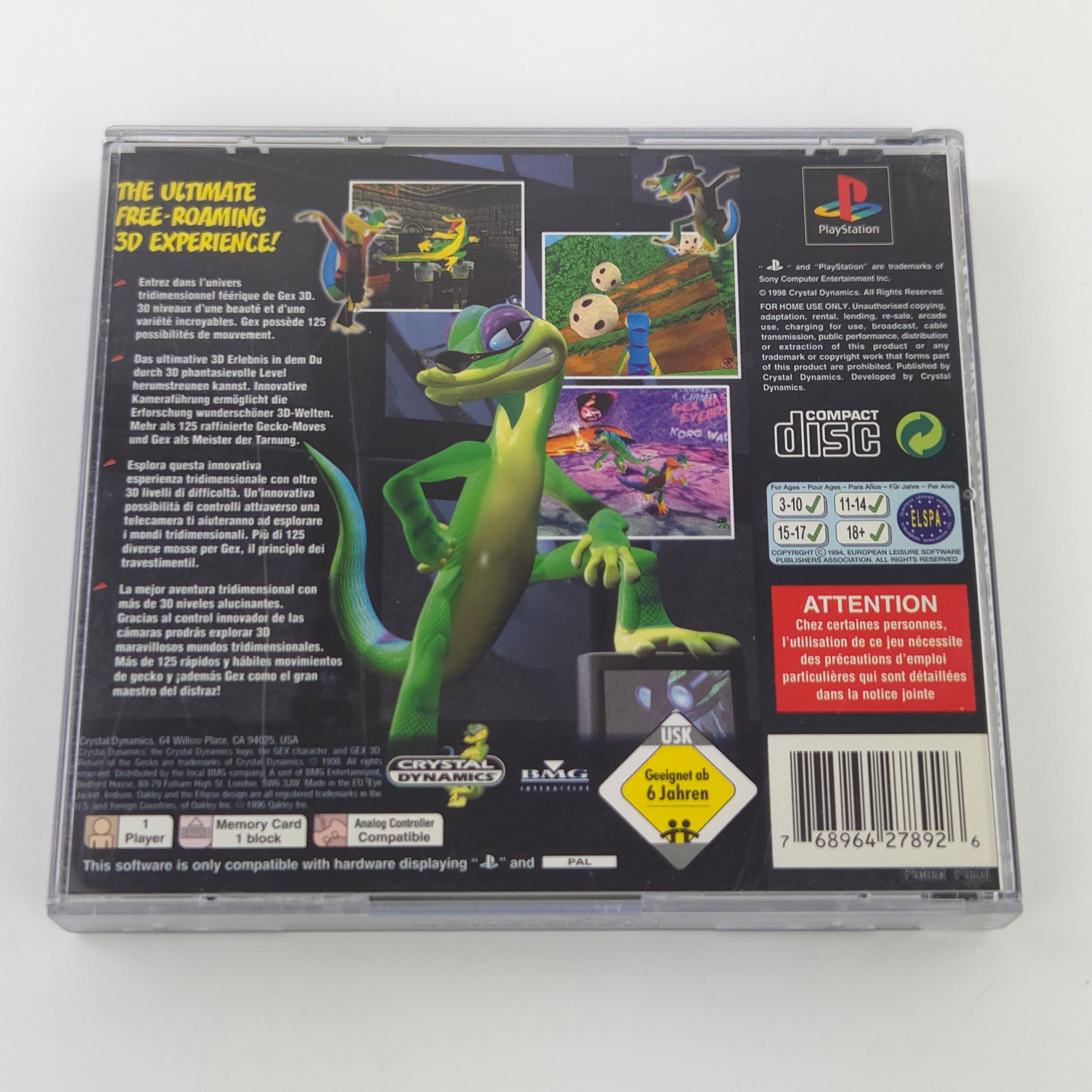 Playstation 1 Spiel – Gex 3D Return of the Gecko OVP