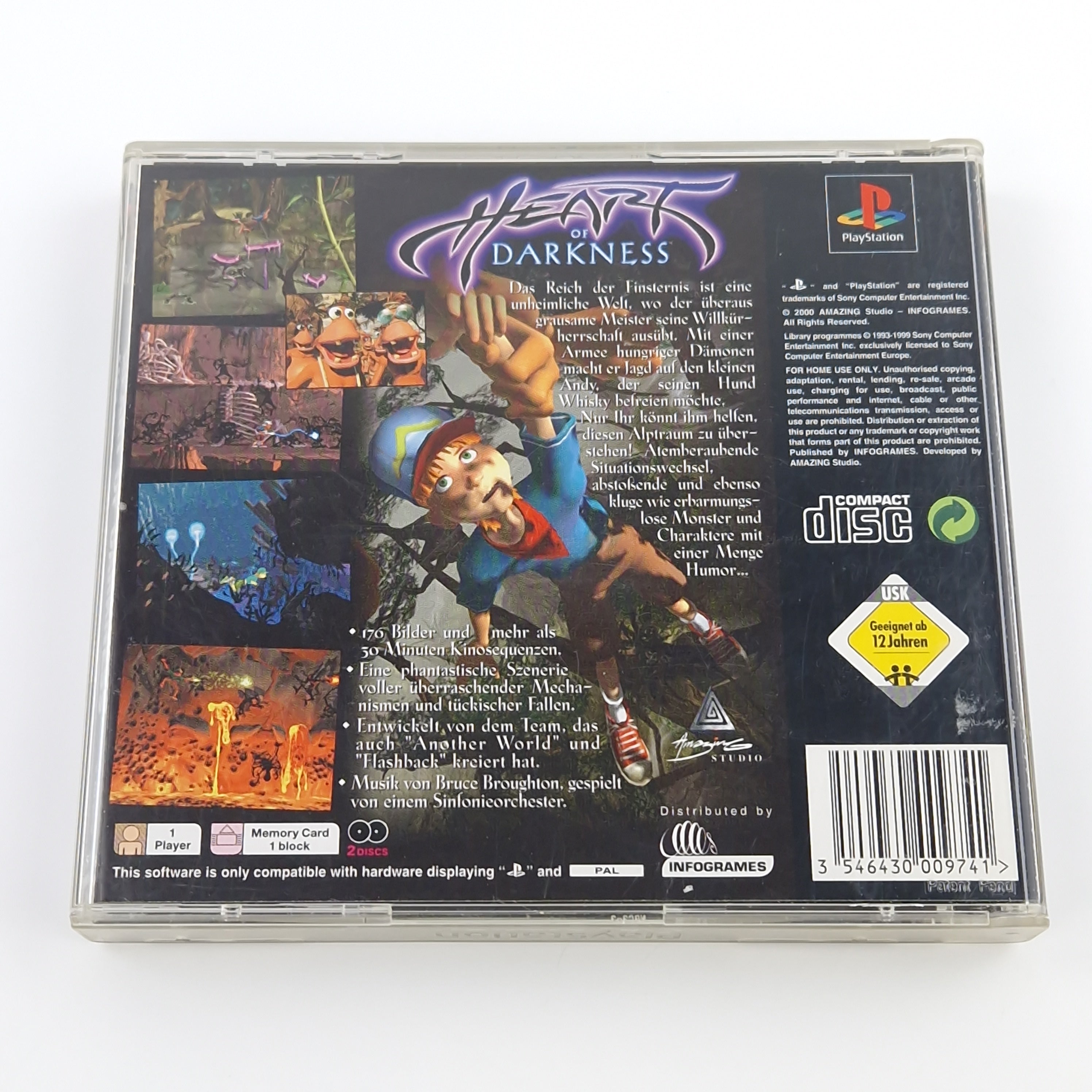 Playstation 1 Spiel – Heart of Darkness (PS1 OVP)