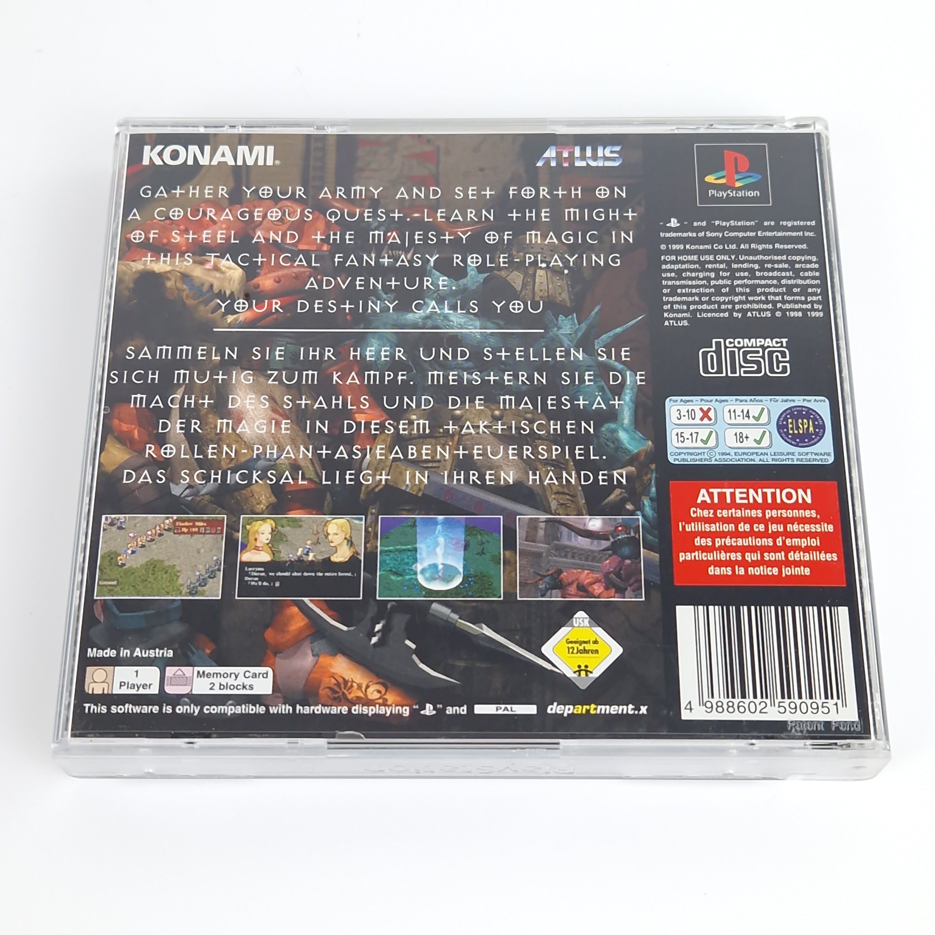 Playstation 1 Spiel – Legend of Kartia mit Strategy Guide