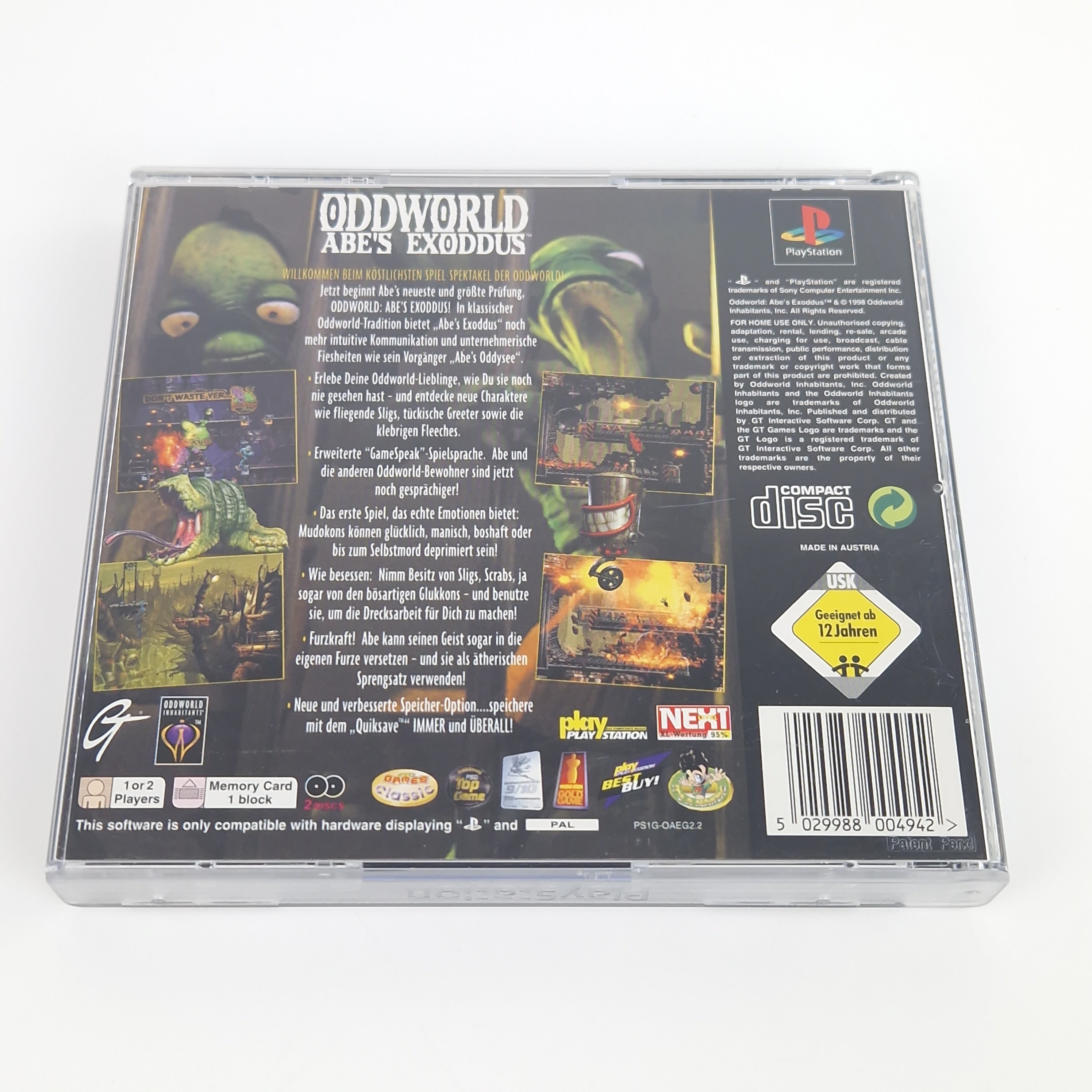 Playstation 1 Spiel – Oddworld Abes Exoddus (PS1 OVP)