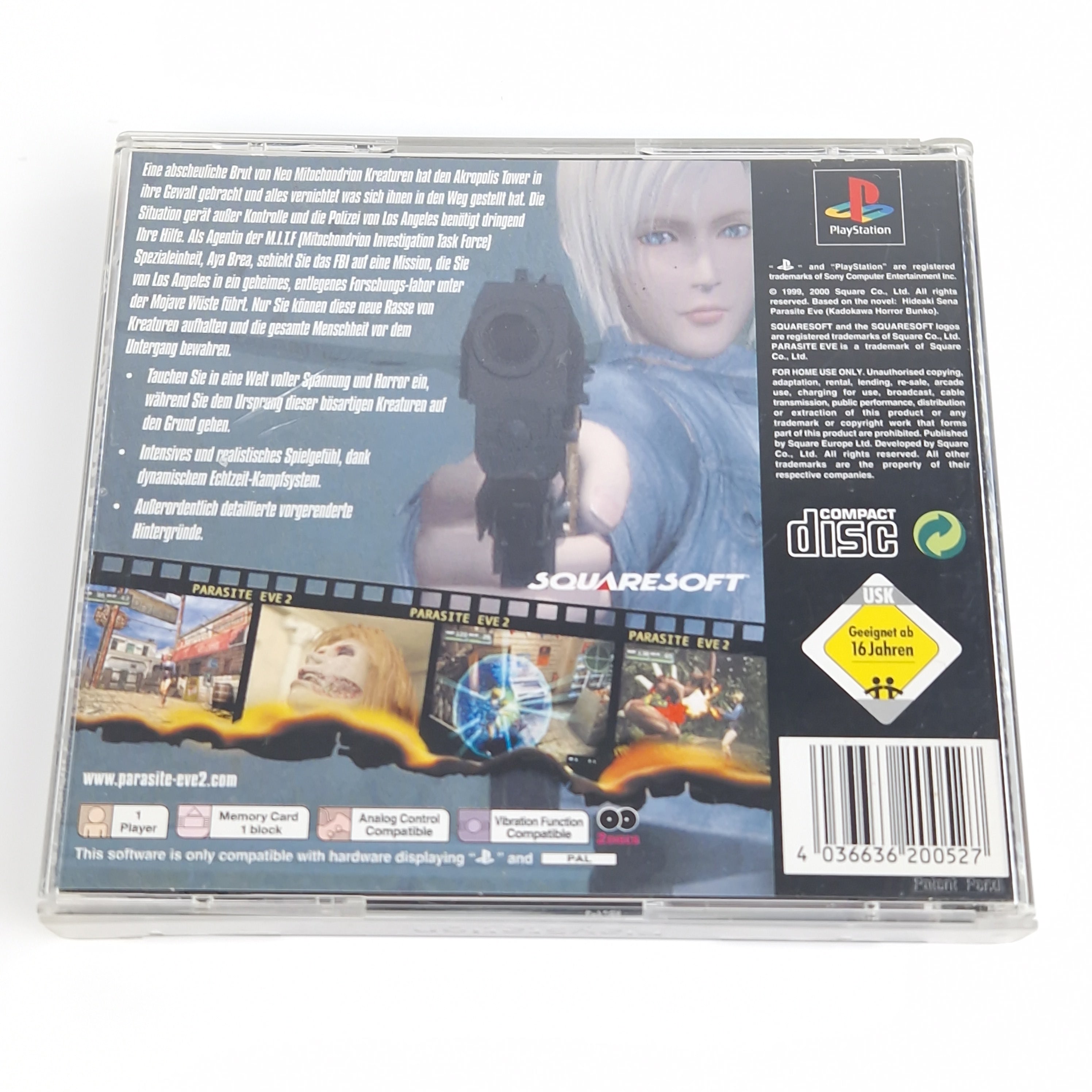 Playstation 1 Spiel – Parasite Eve II OVP ohne Frontcover