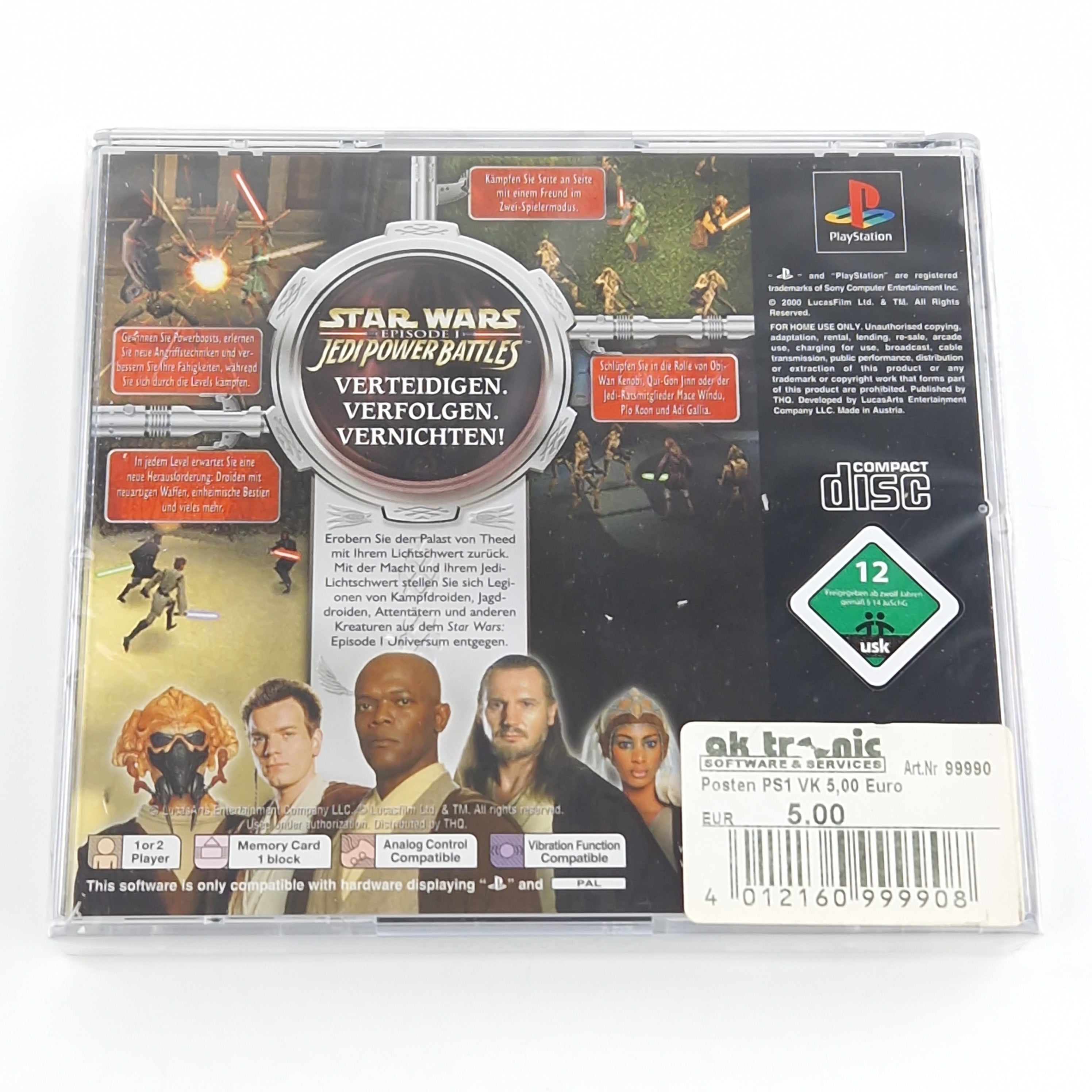 PlayStation 1 Spiel – Star Wars Jedi Power Battles (OVP)