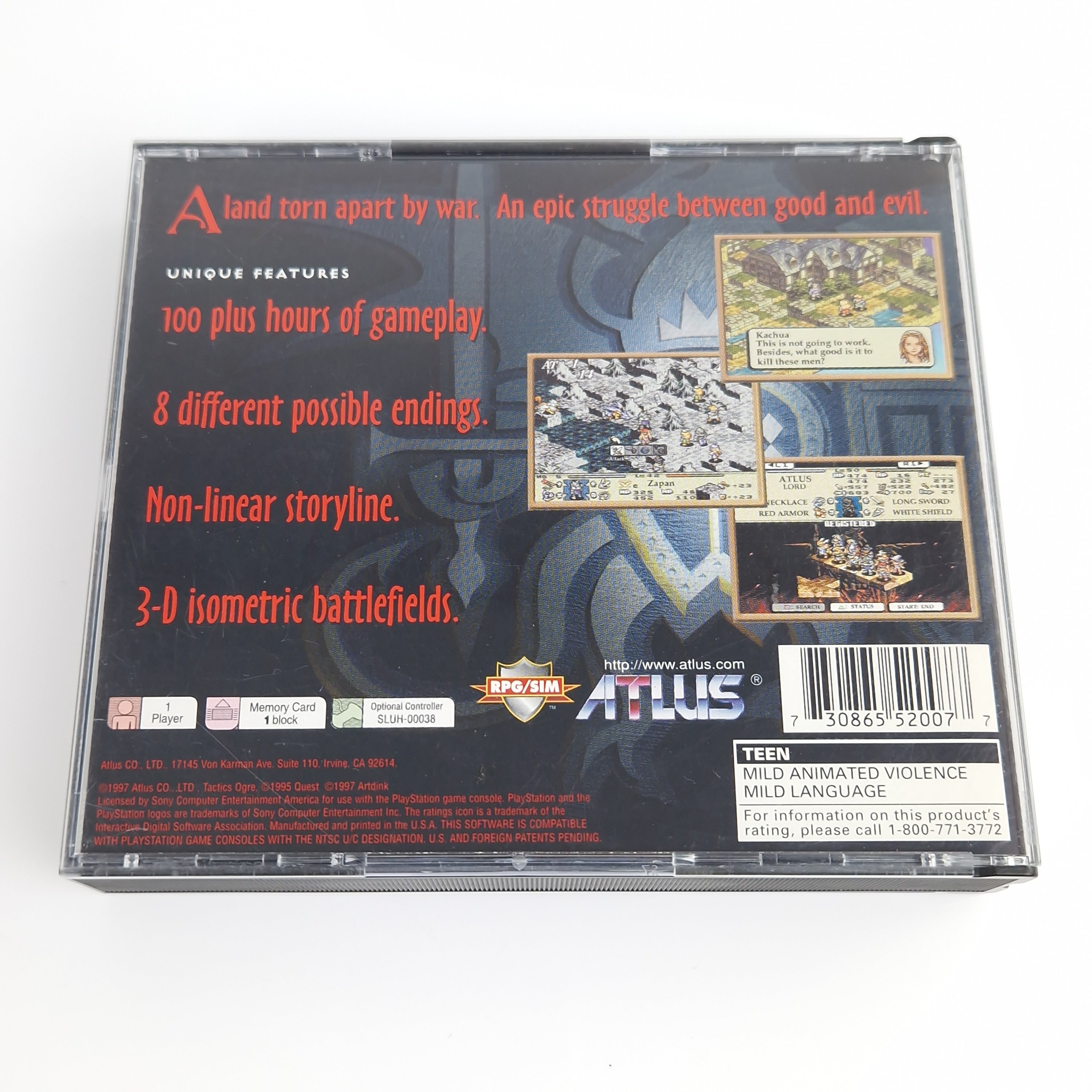 Playstation 1 Spiel – Tactics Ogre + Strategy Guide OVP