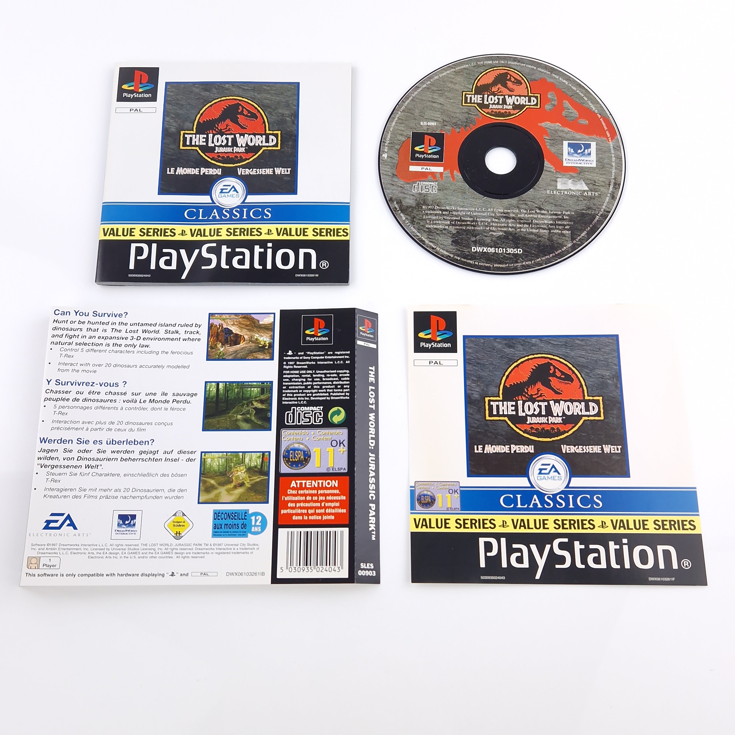 Playstation 1 Spiel – The Lost World Jurassic Park PS1 CD