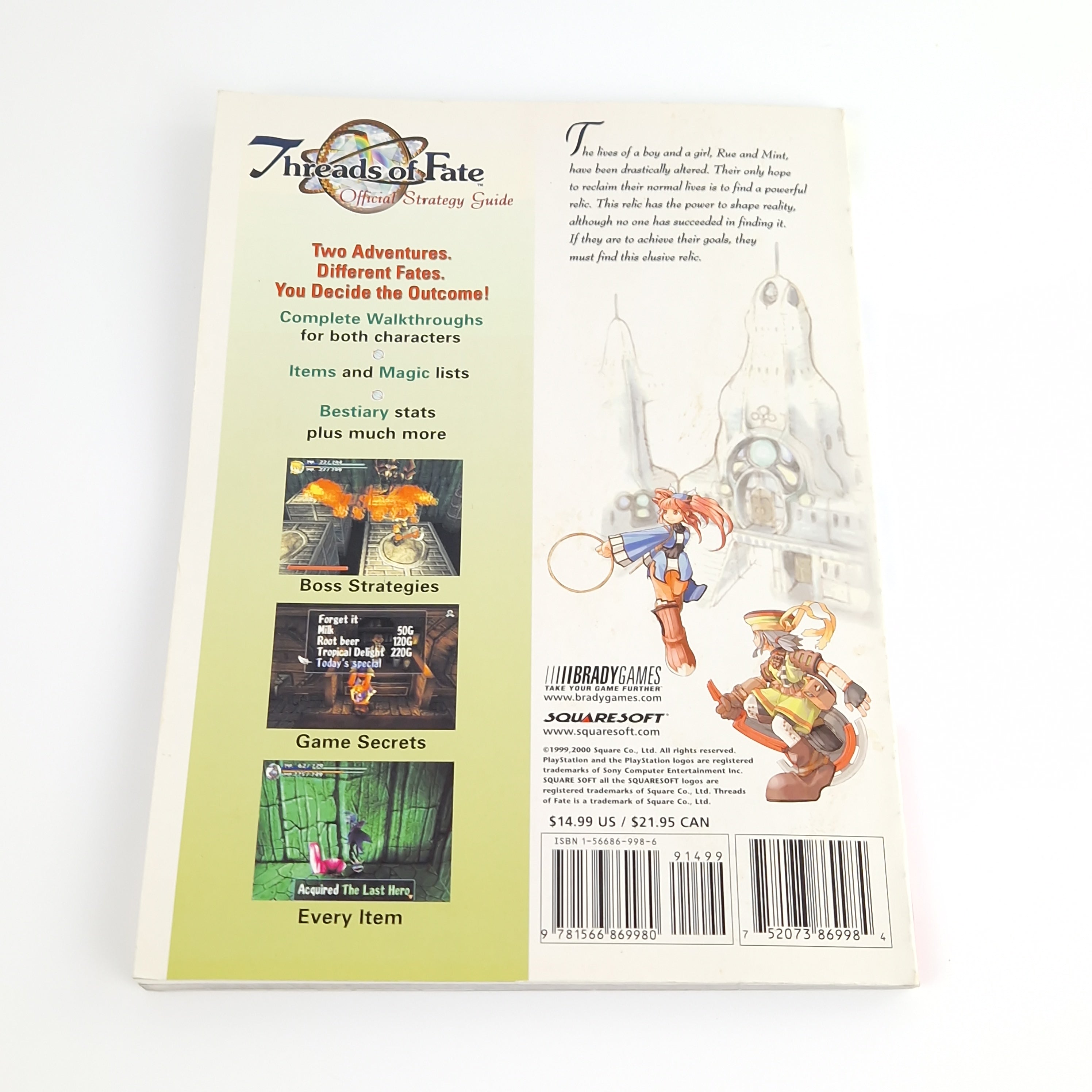 Playstation 1 Spiel – Threads of Fate + Strategy Guide USA OVP