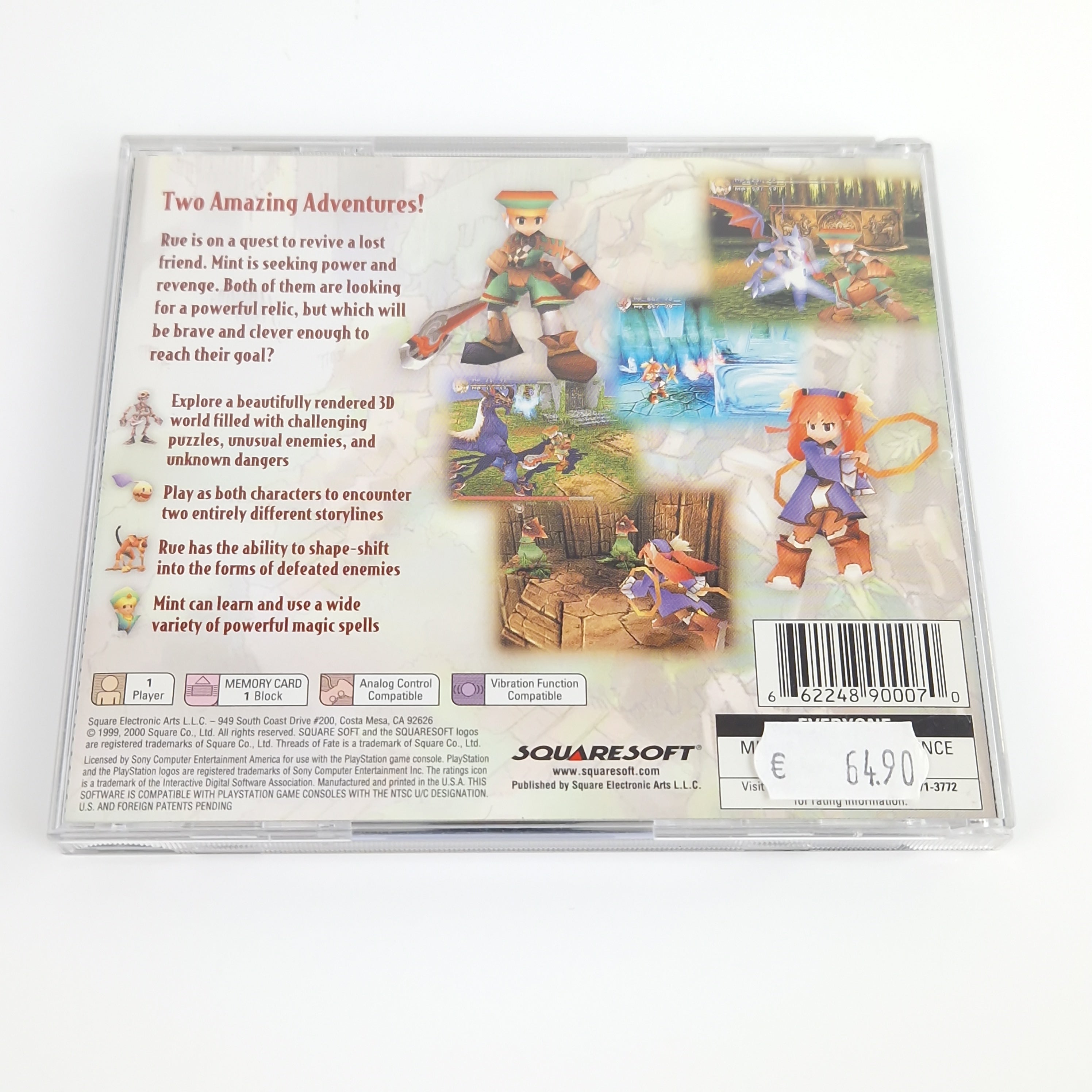 Playstation 1 Spiel – Threads of Fate + Strategy Guide USA OVP