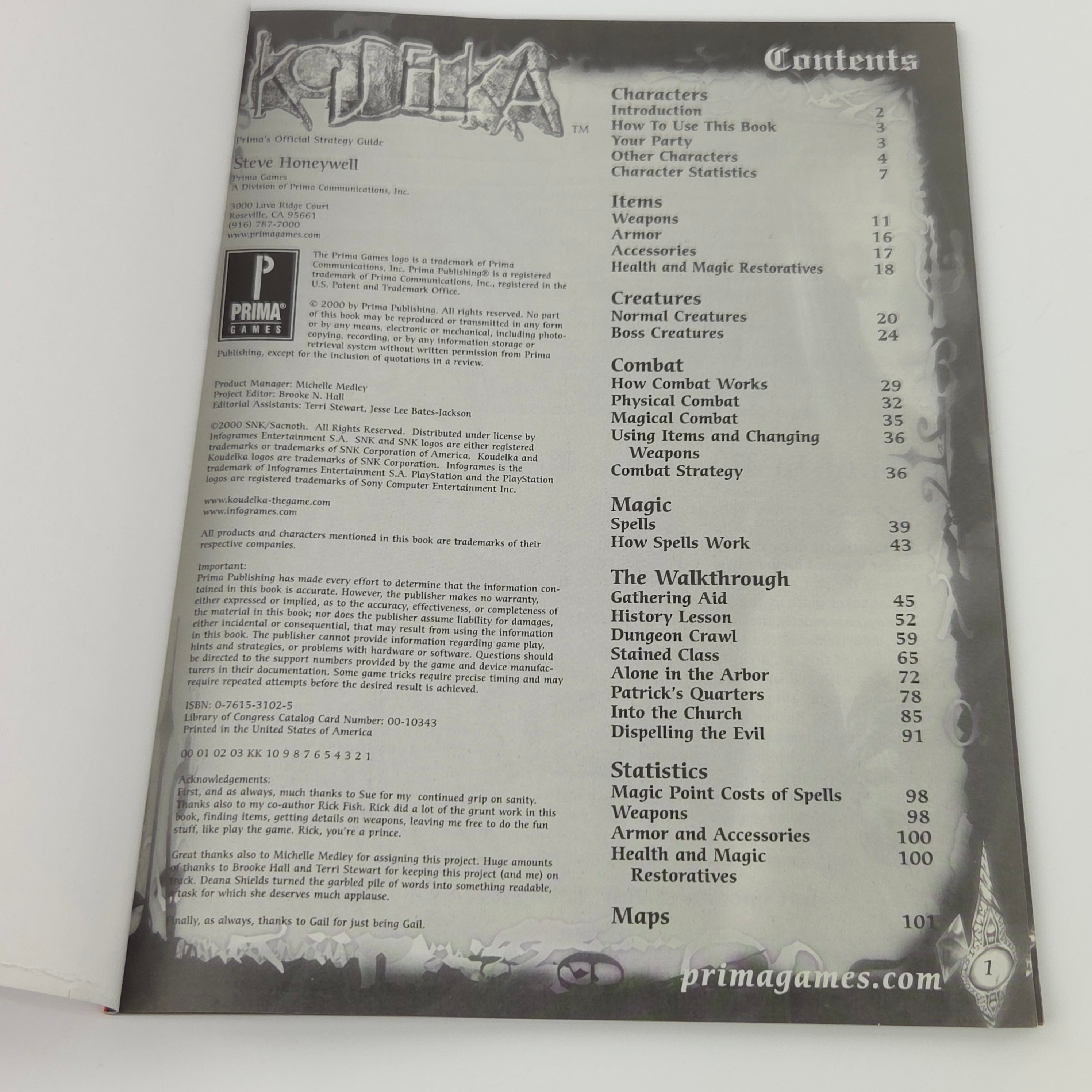 Playstation 1 Spiel – Koudelka Spieleberater Strategy Guide