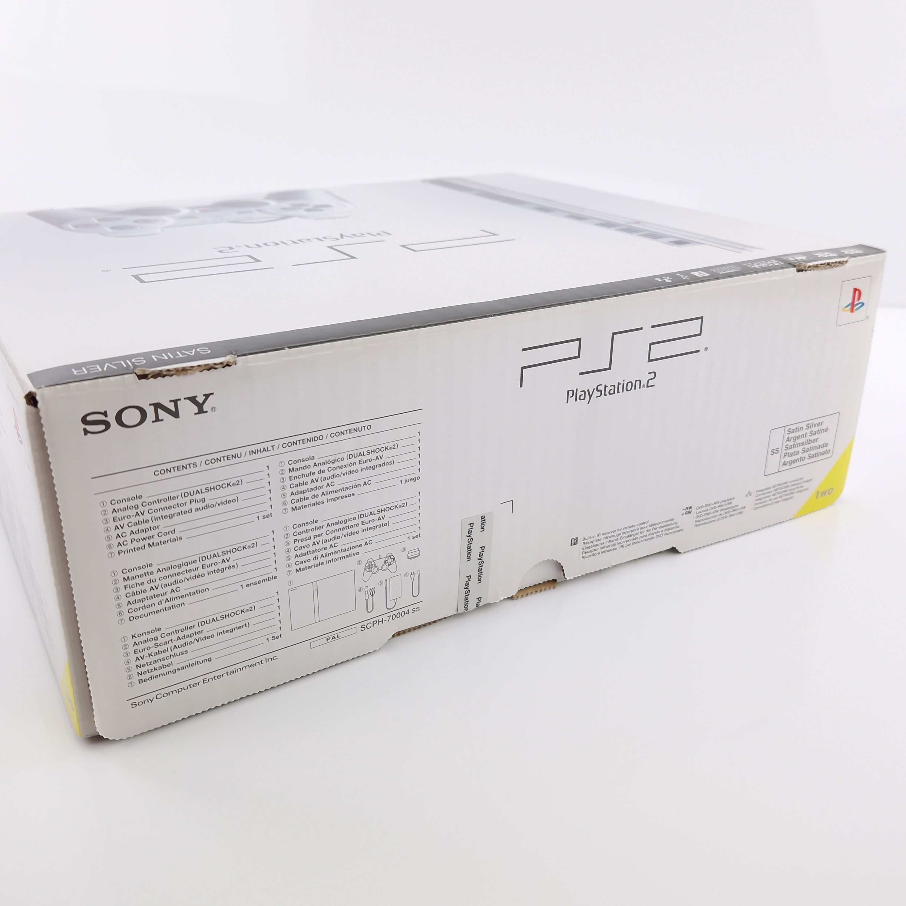 Playstation 2 Konsole Sony PS2 Slim Silber OVP PAL