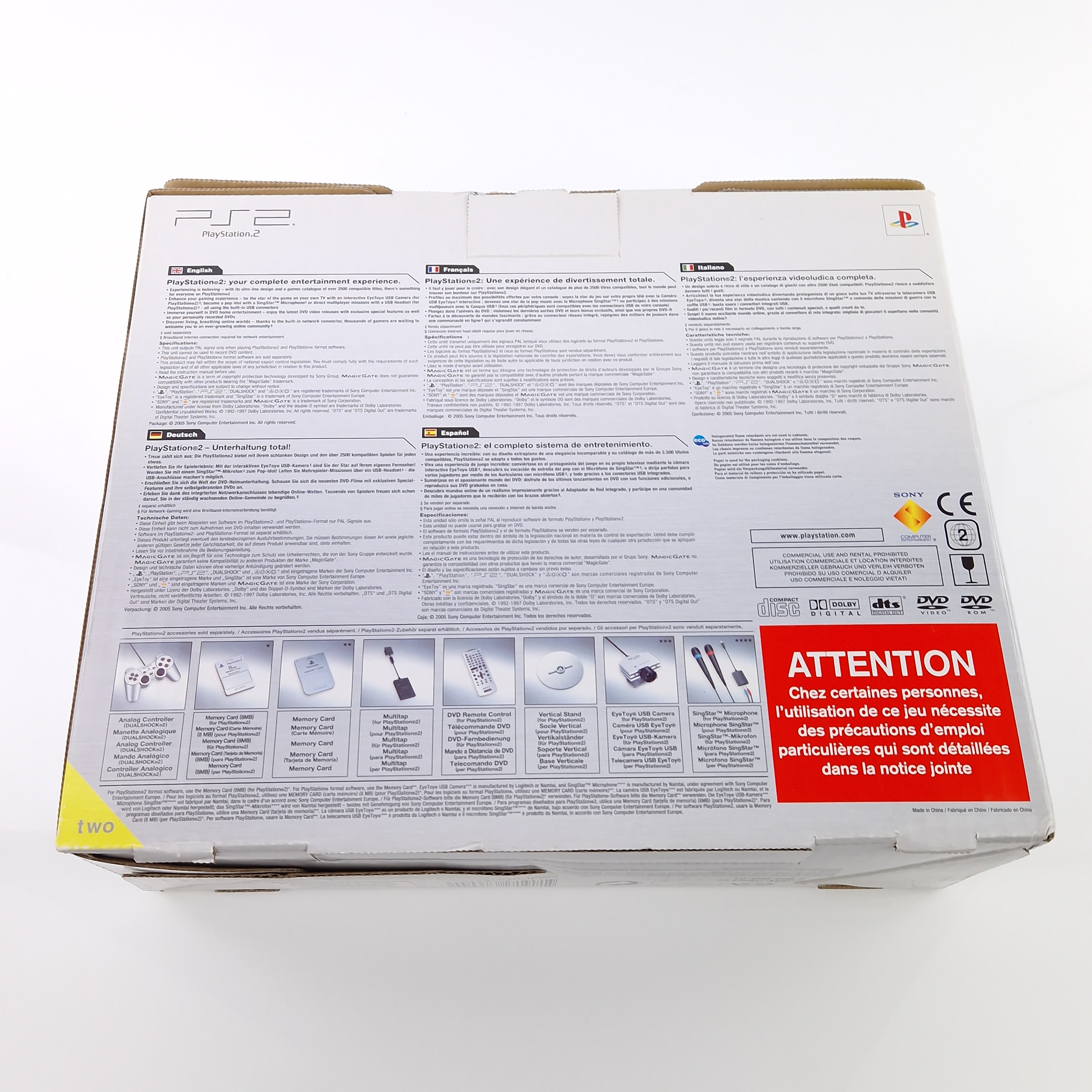 Playstation 2 Konsole Sony PS2 Slim Silber OVP PAL