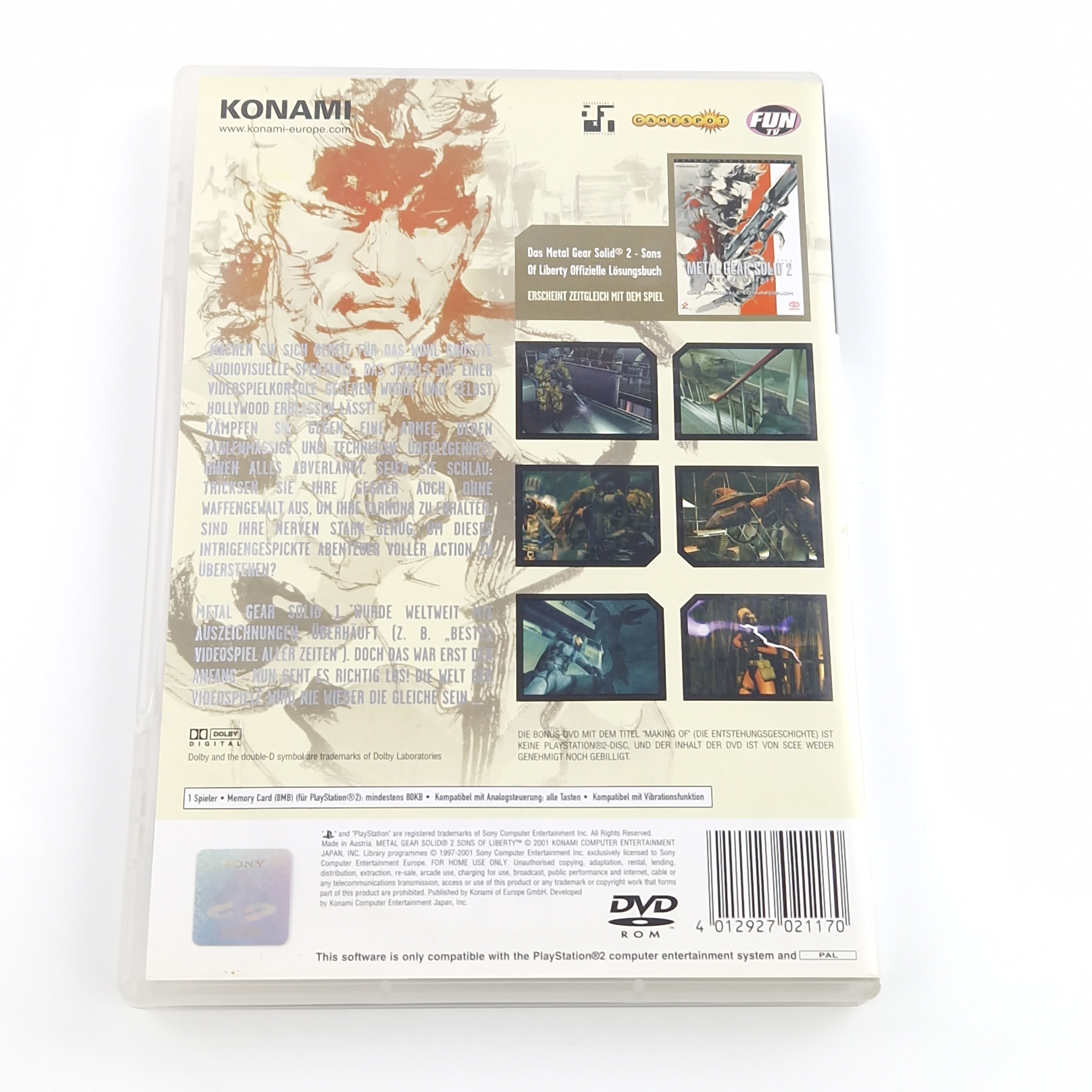 PlayStation 2 Spiel – Metal Gear Solid 2 Sons of Liberty OVP