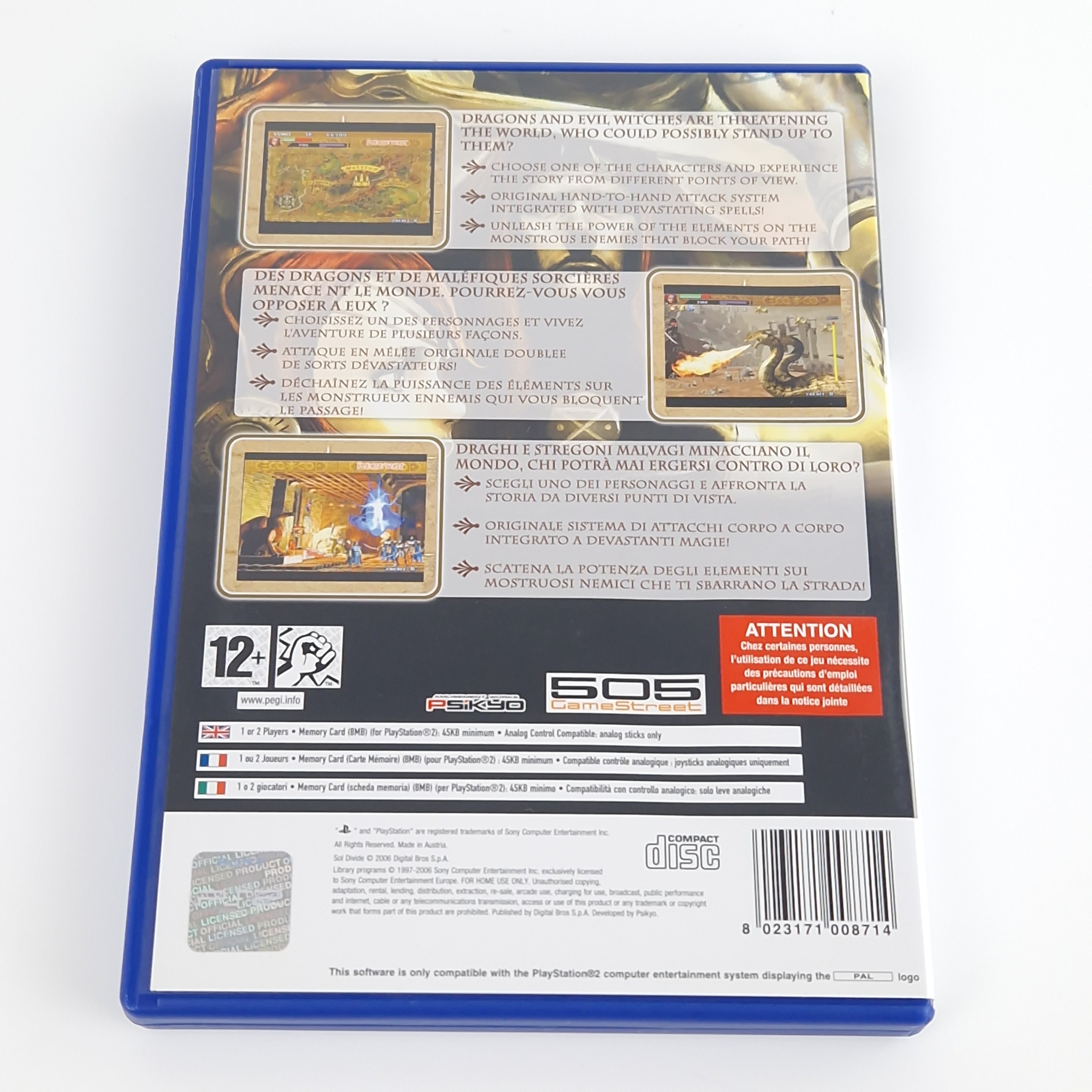 Playstation 2 Spiel – Sol Divide OVP PAL