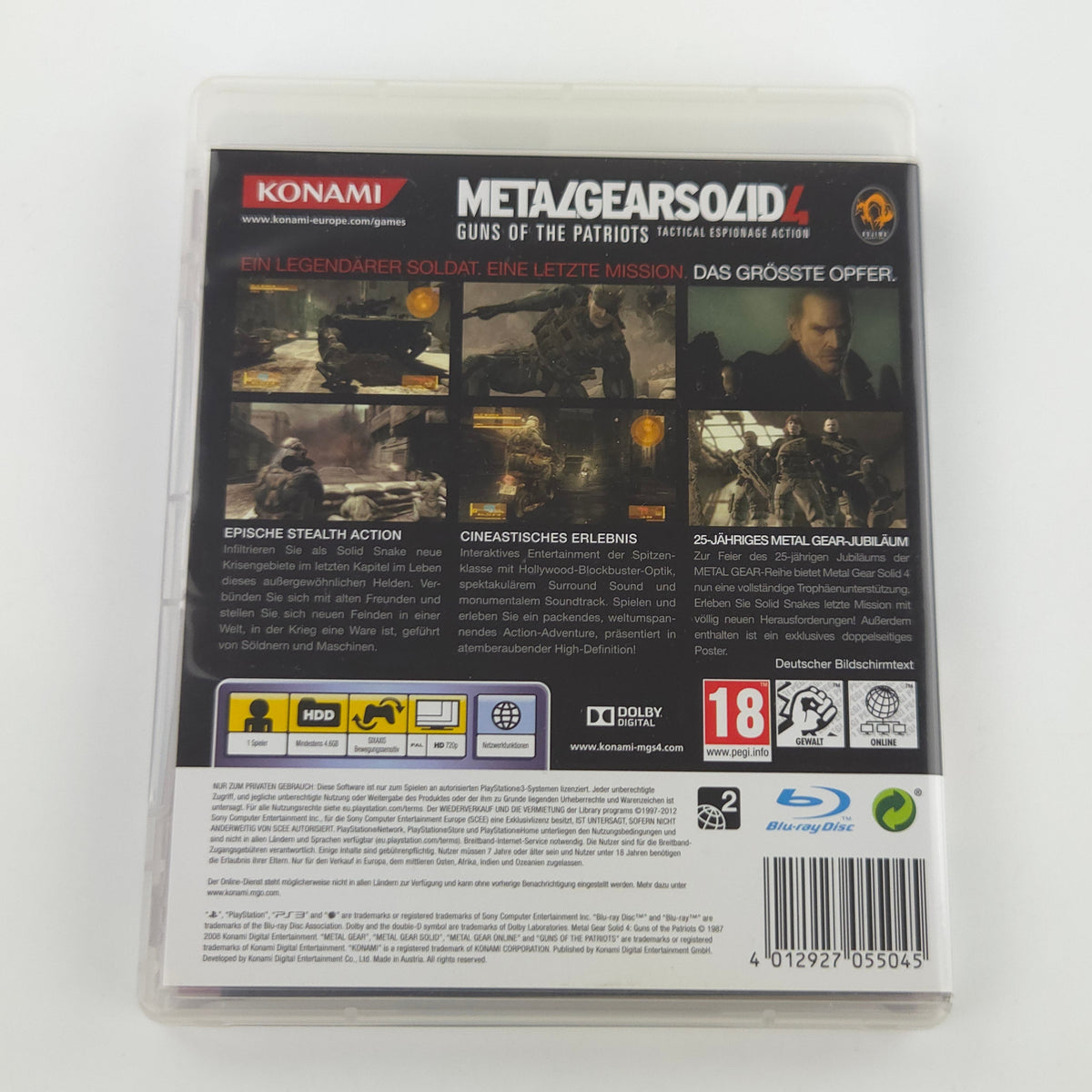 PlayStation 3 Spiel Metal Gear Solid 4 USK 18 OVP