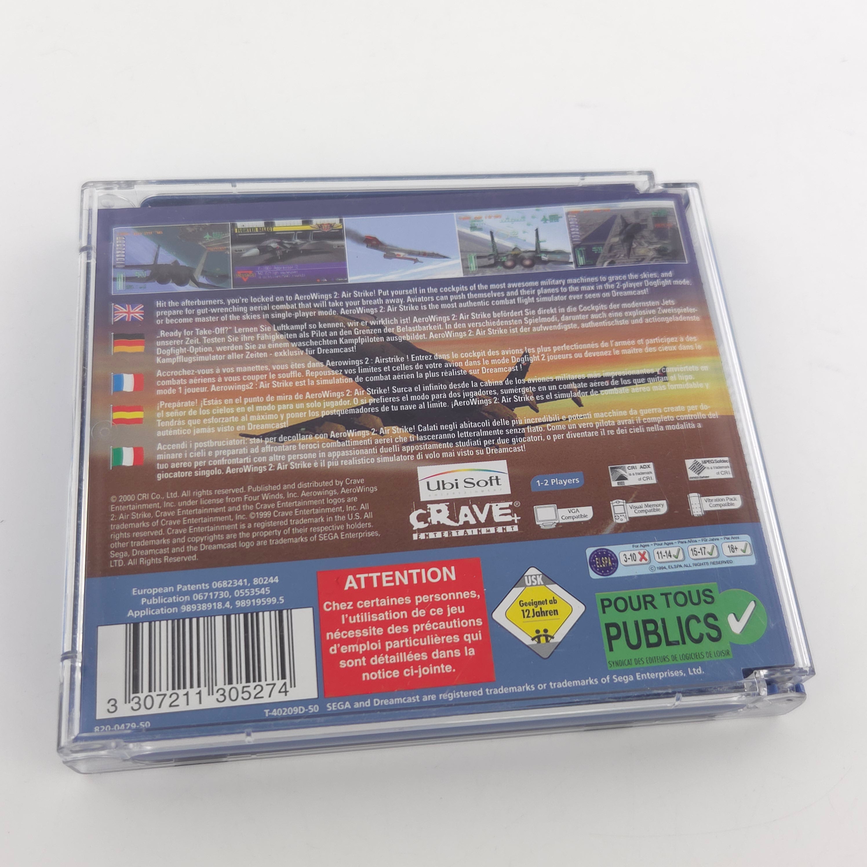 Sega Dreamcast Spiel Aero Wings 2 Airstrike OVP PAL CIB