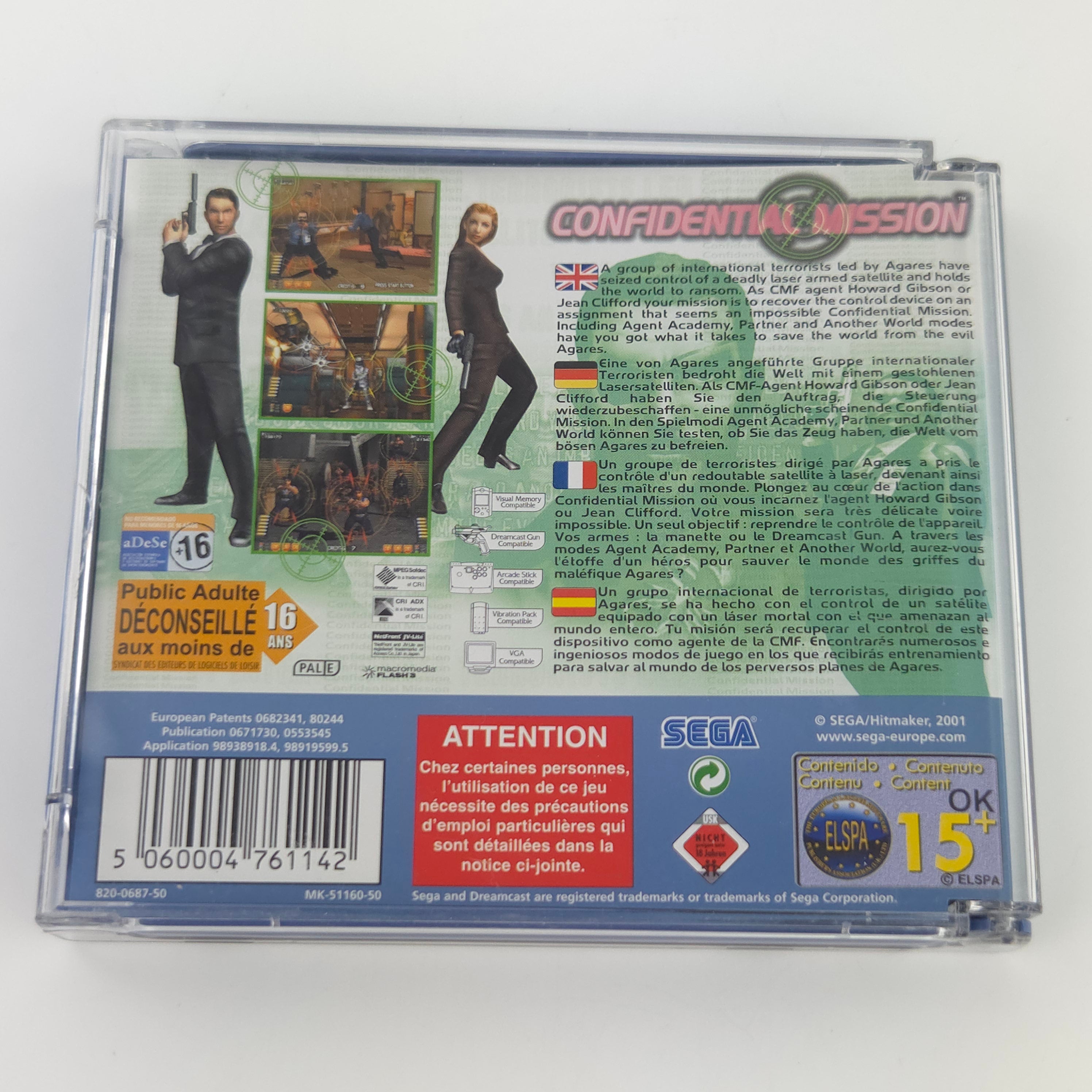 Sega Dreamcast Spiel Confidential Mission OVP USK18