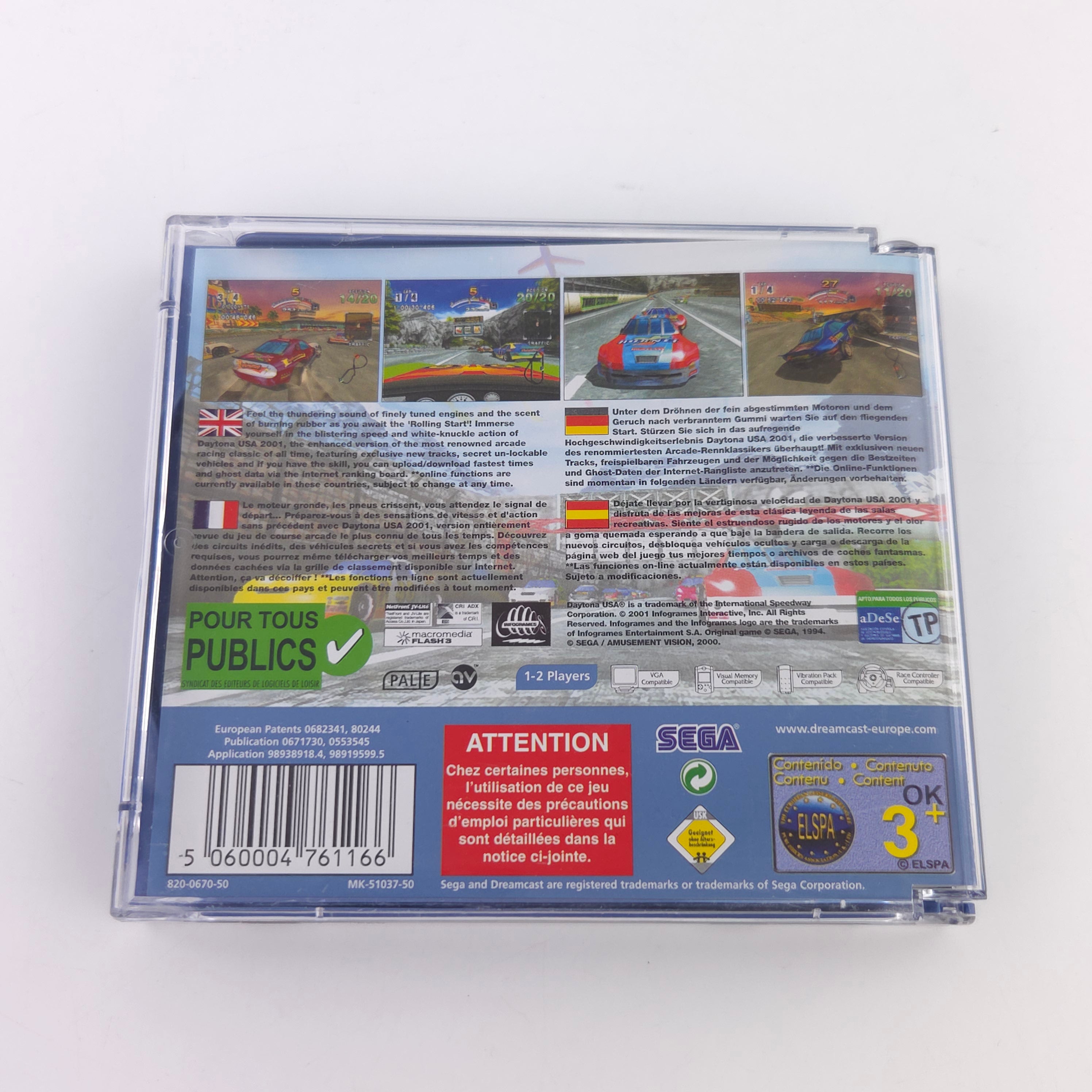 Sega Dreamcast Spiel Daytona USA 2001 CIB PAL EUR OVP