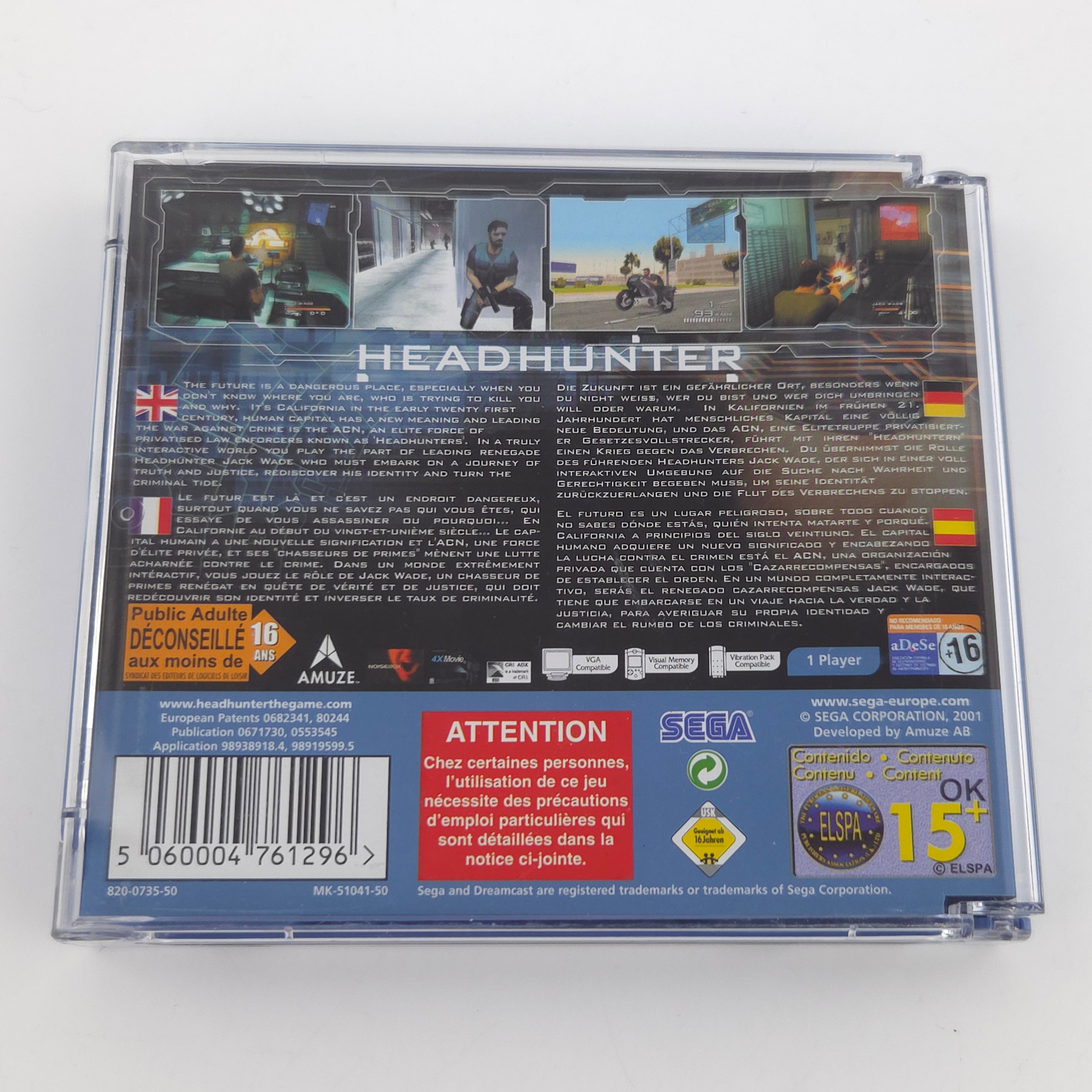 Sega Dreamcast Spiel Headhunter DC OVP PAL CIB