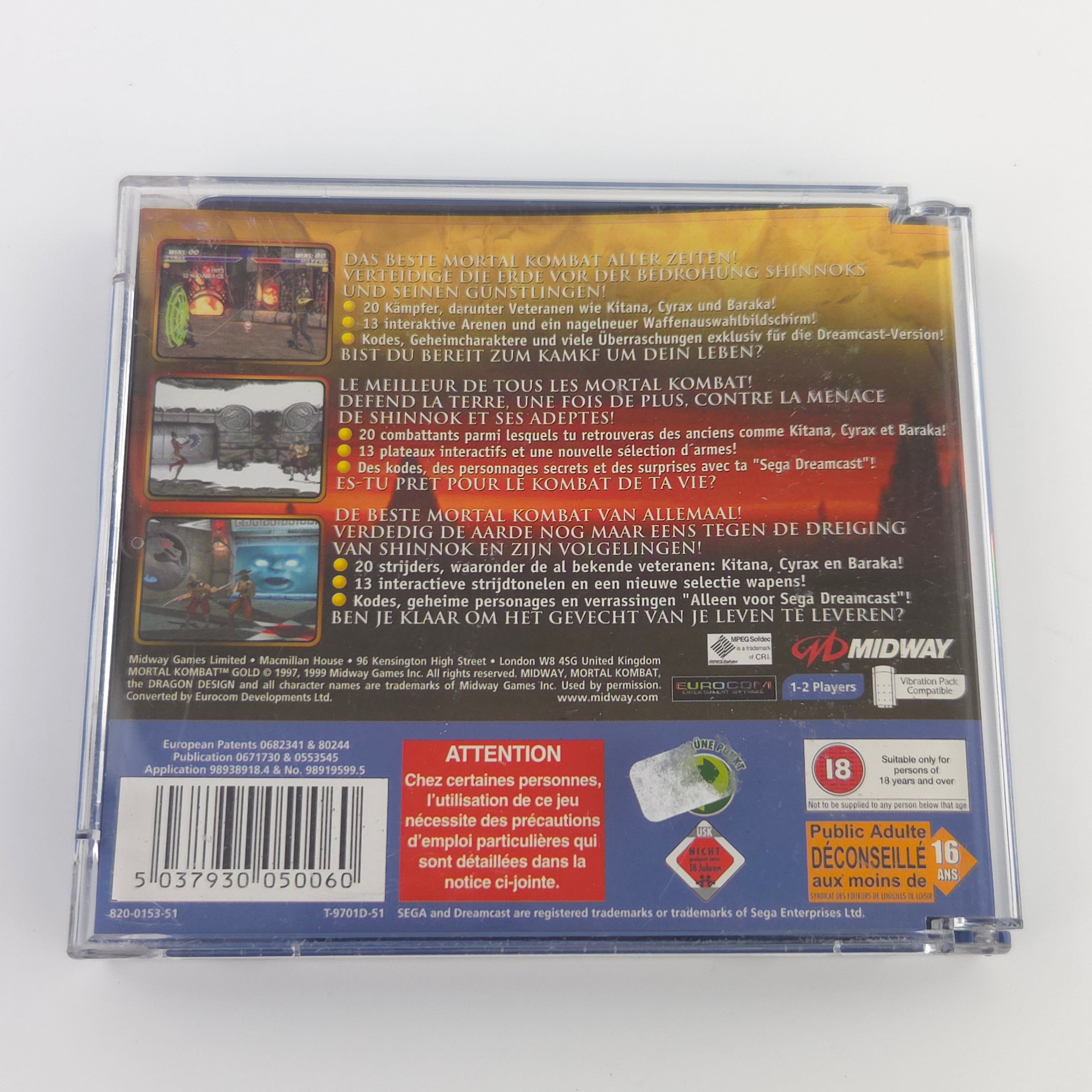 Sega Dreamcast Spiel Mortal Kombat Gold OVP PAL USK18