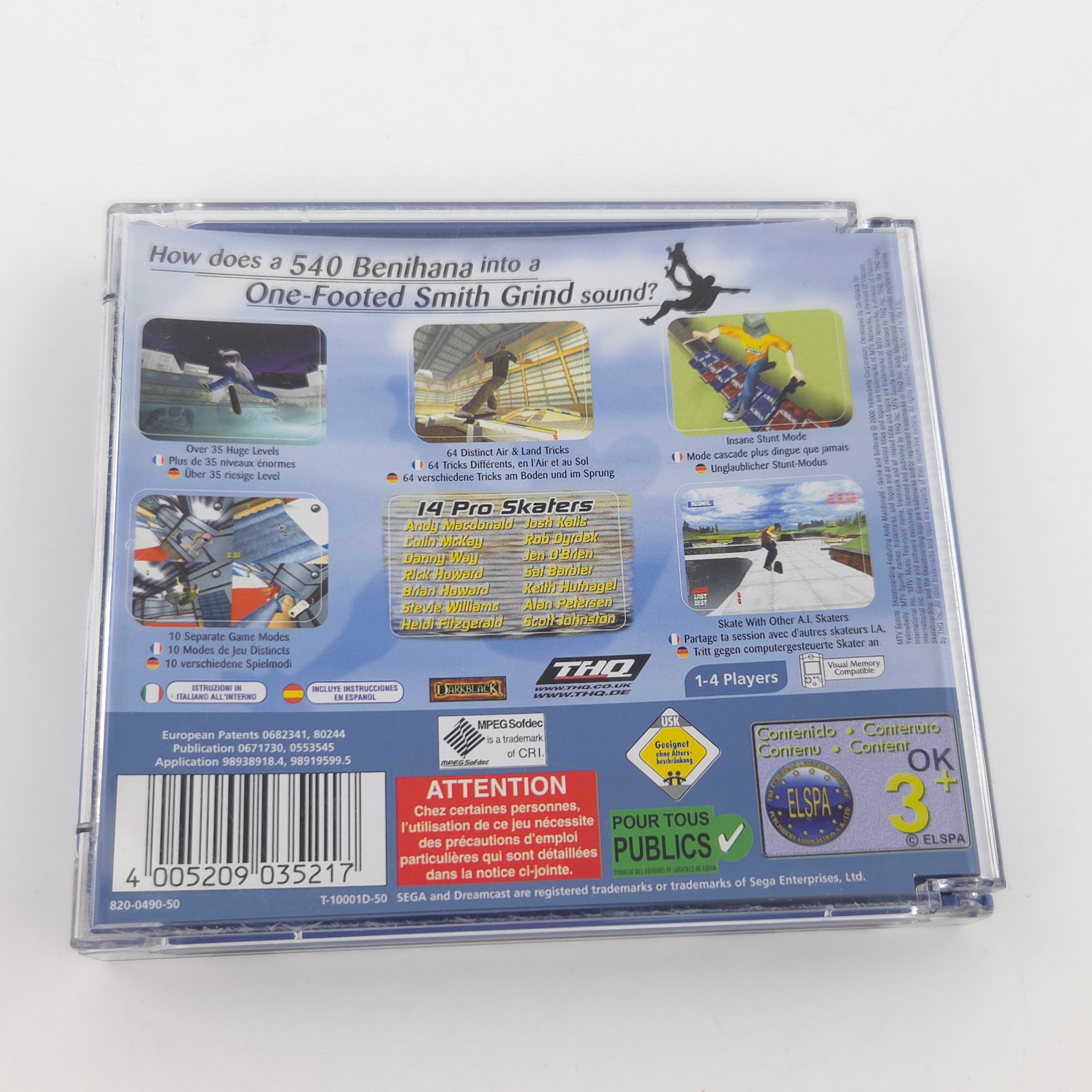 Sega Dreamcast Spiel MTV Sports Skateboarding Andy OVP PAL