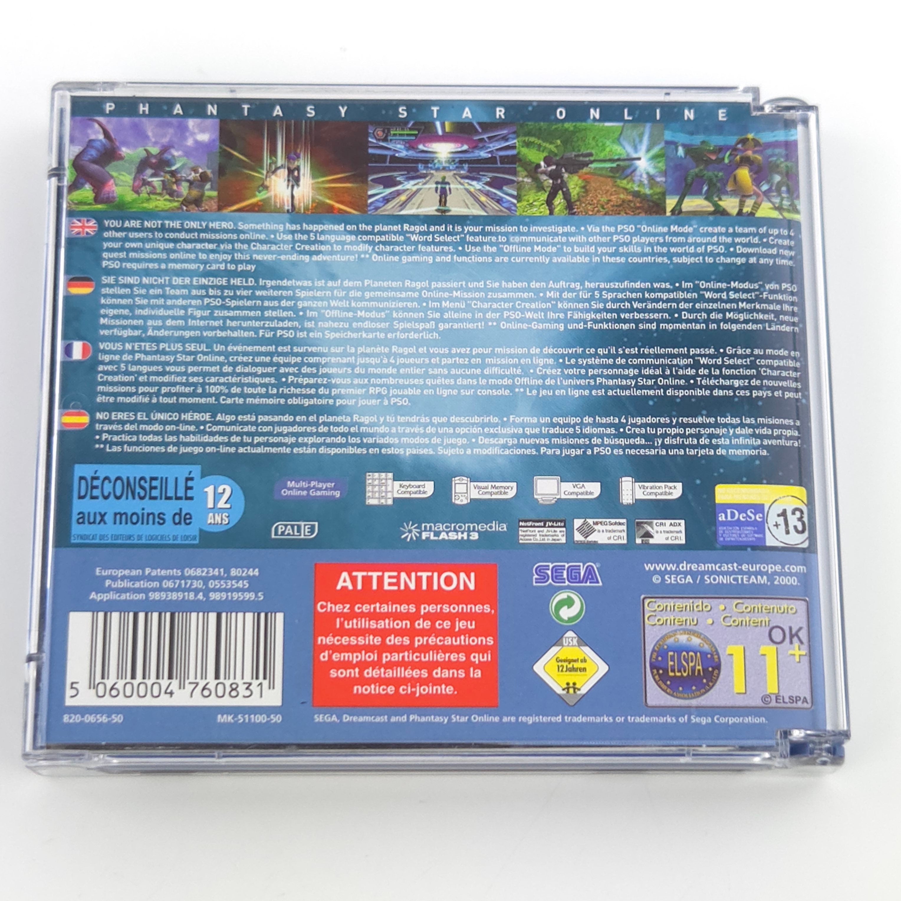 Sega Dreamcast Spiel – Phantasy Star Online OVP