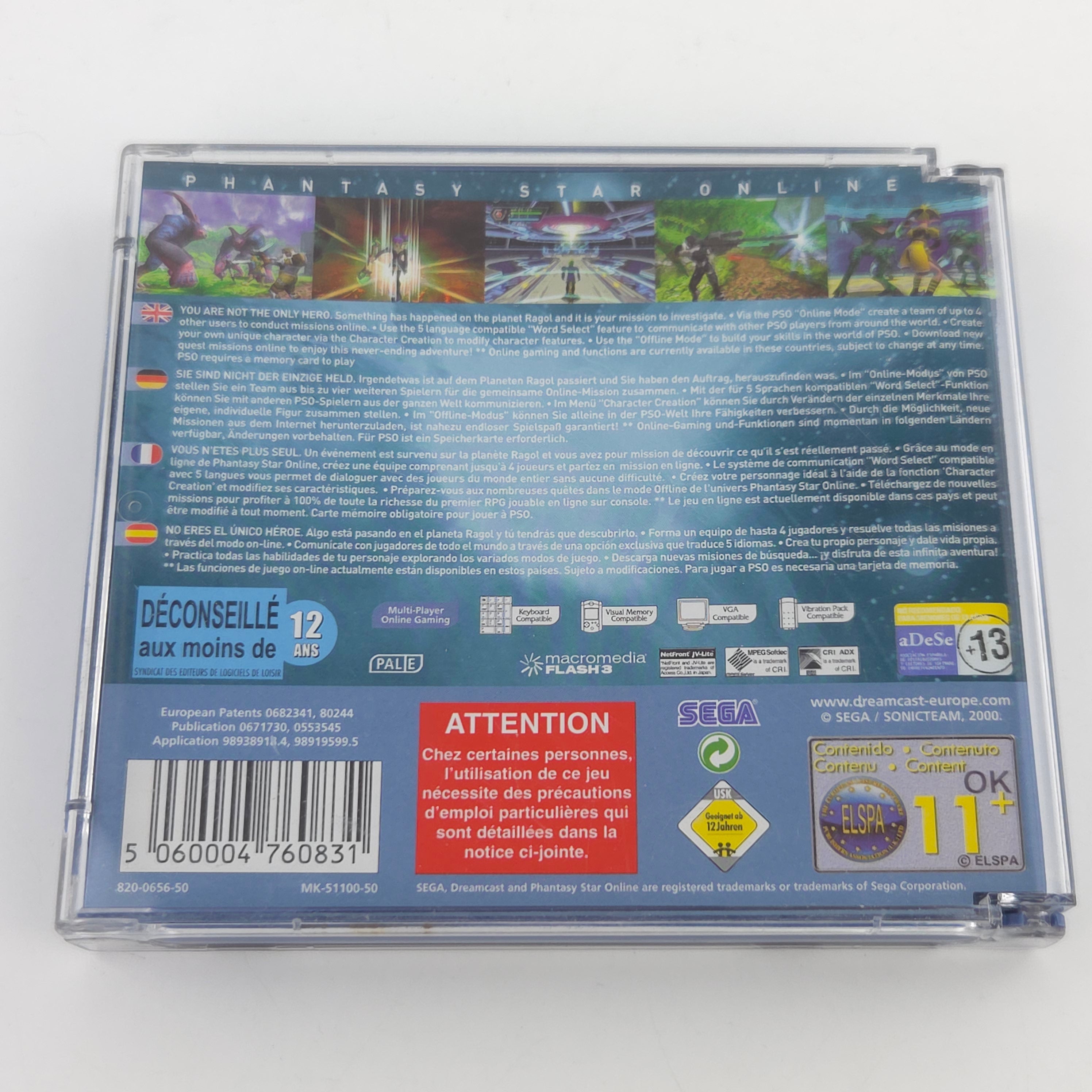 Sega Dreamcast Spiel Phantasy Star Online Sonic Demo CIB PAL