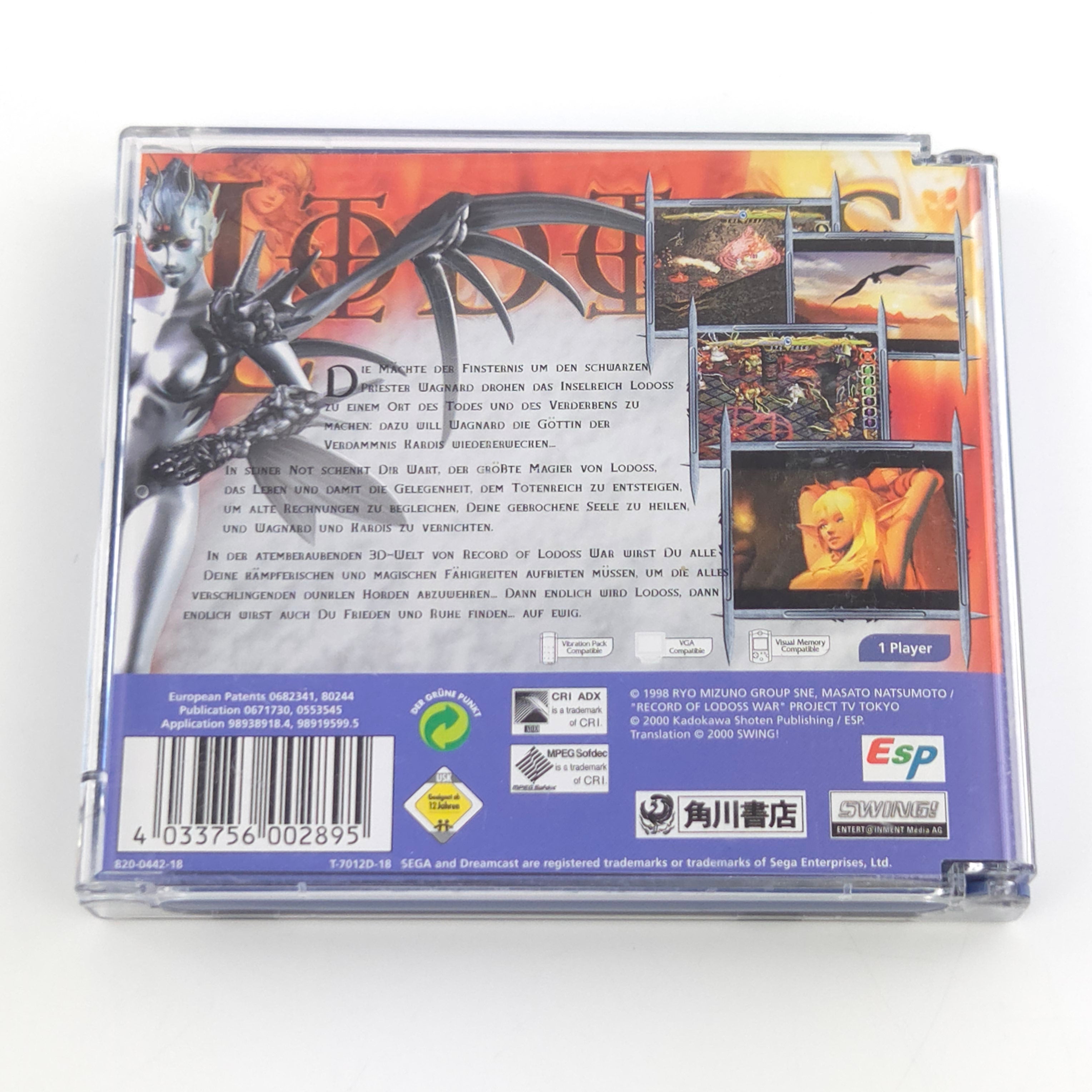 Sega Dreamcast Spiel – Record of Lodoss War (OVP PAL)