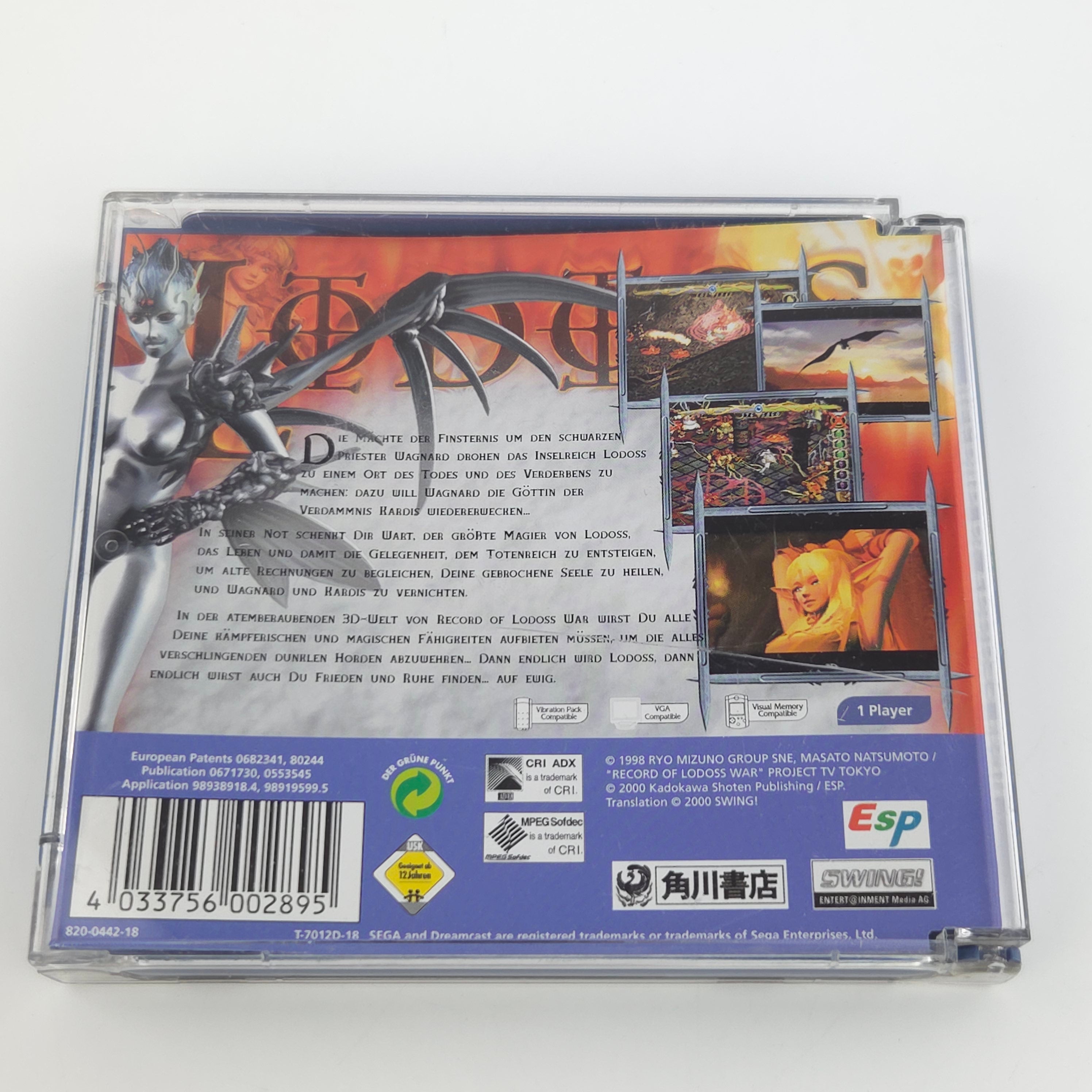 Sega Dreamcast Spiel – Record of Lodoss War OVP PAL