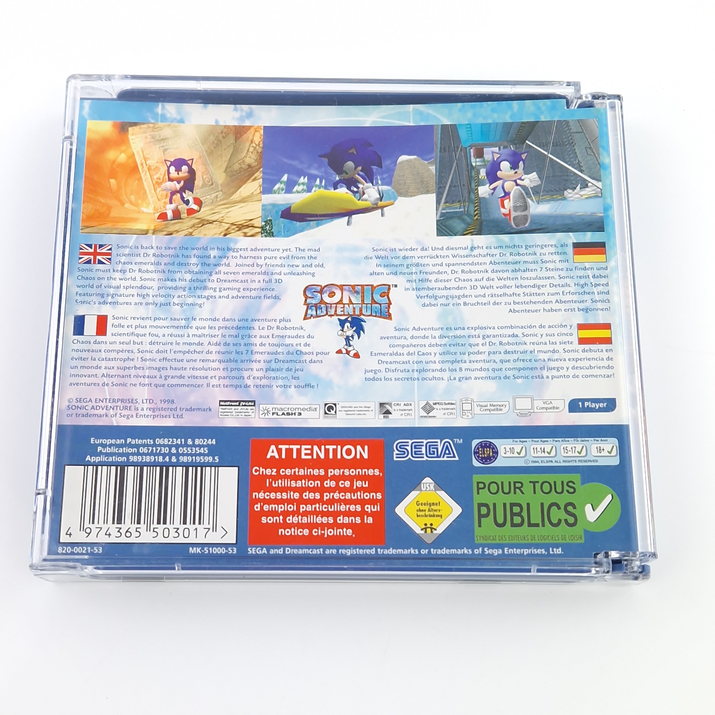 Sega Dreamcast Spiel – Sonic Adventure OVP PAL