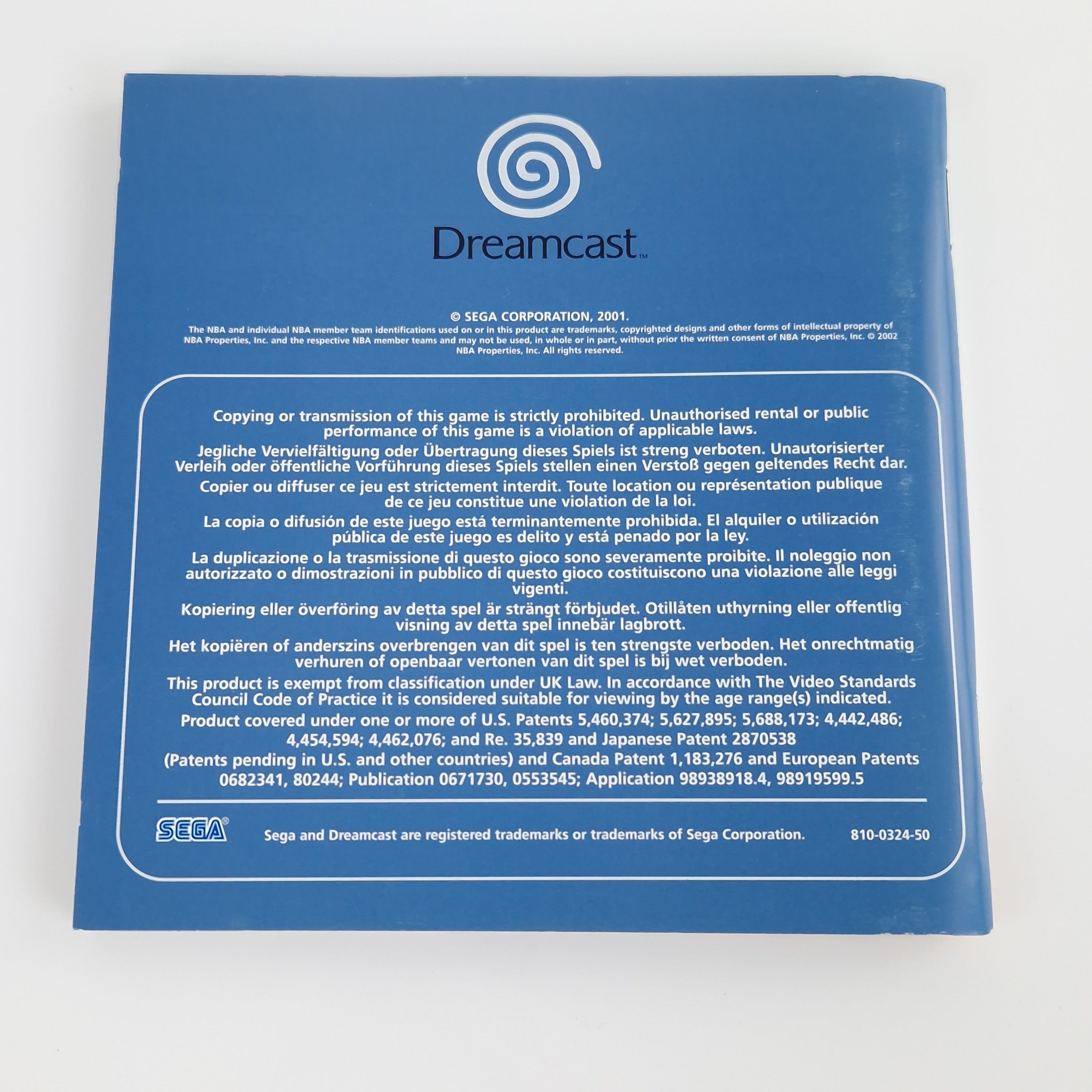 Sega Dreamcast Spiel – Sega Sports NBA 2K2 OVP CIB