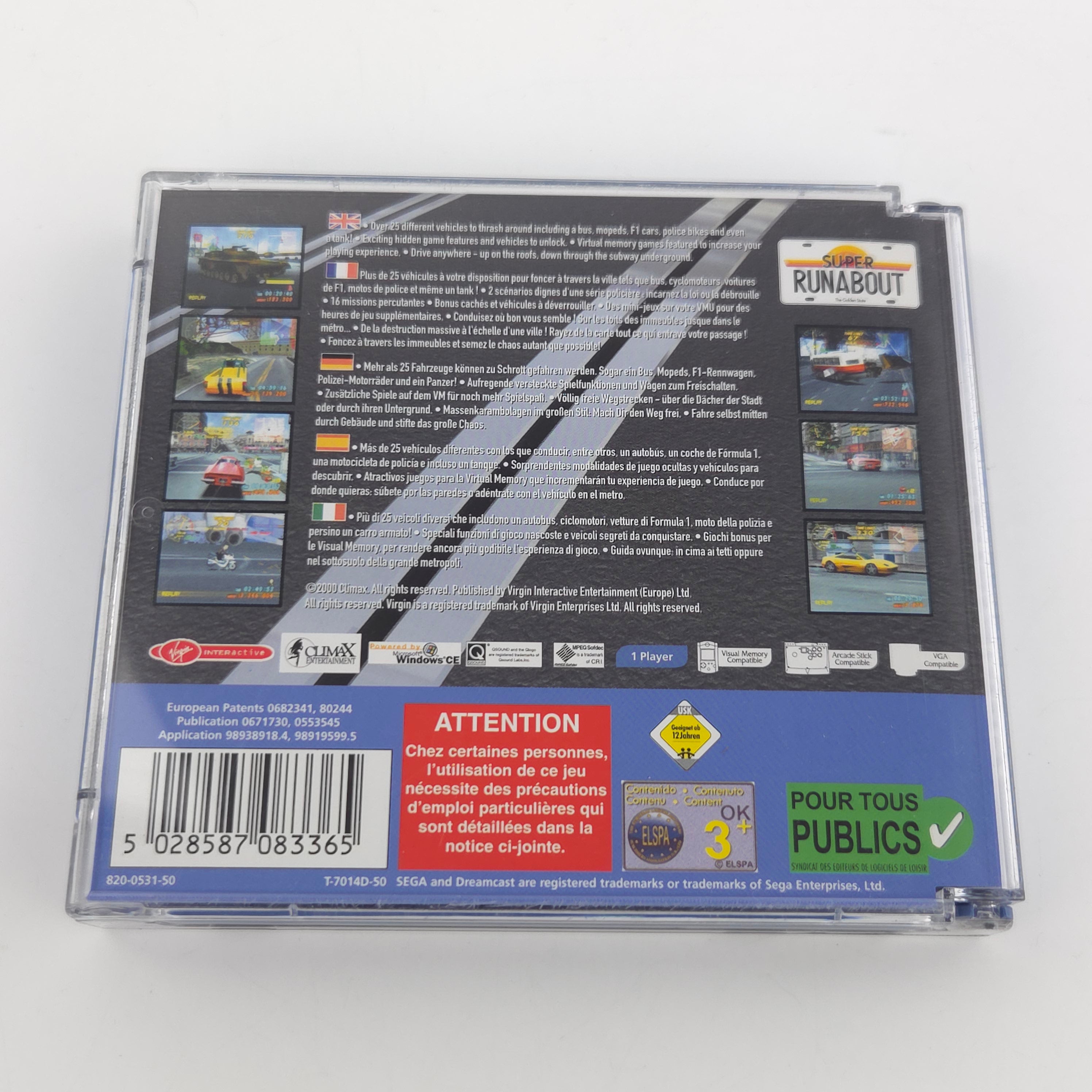 Sega Dreamcast Spiel Super Runabout DC OVP PAL CIB