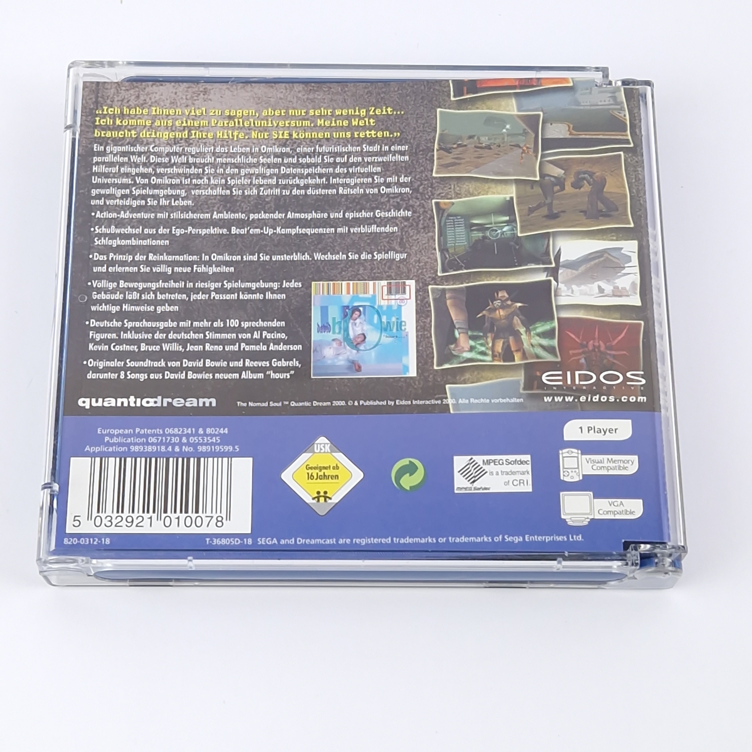 Sega Dreamcast Spiel – The Nomad Soul OVP PAL Anleitung