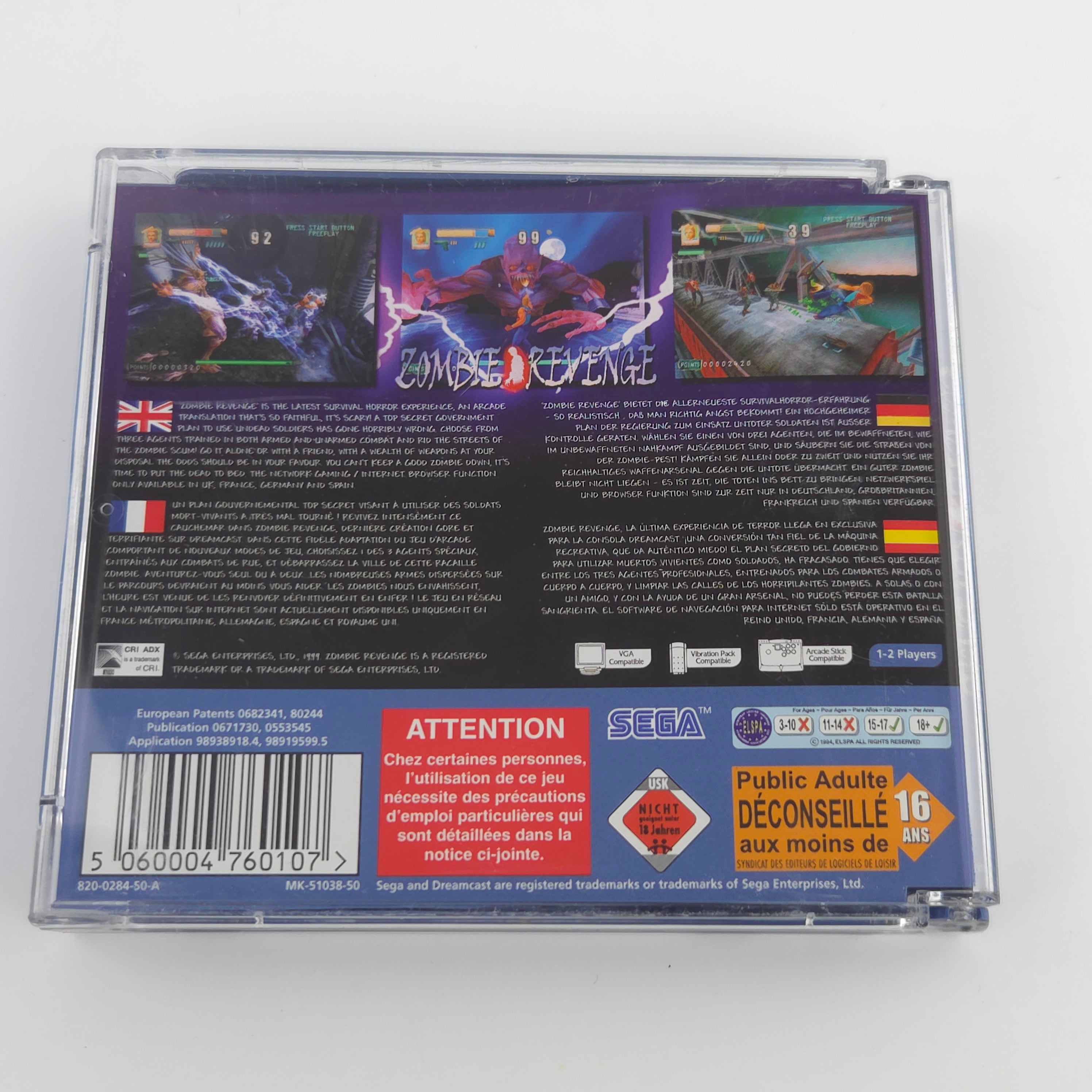 Sega Dreamcast Spiel Zombie Revenge DC OVP PAL USK18