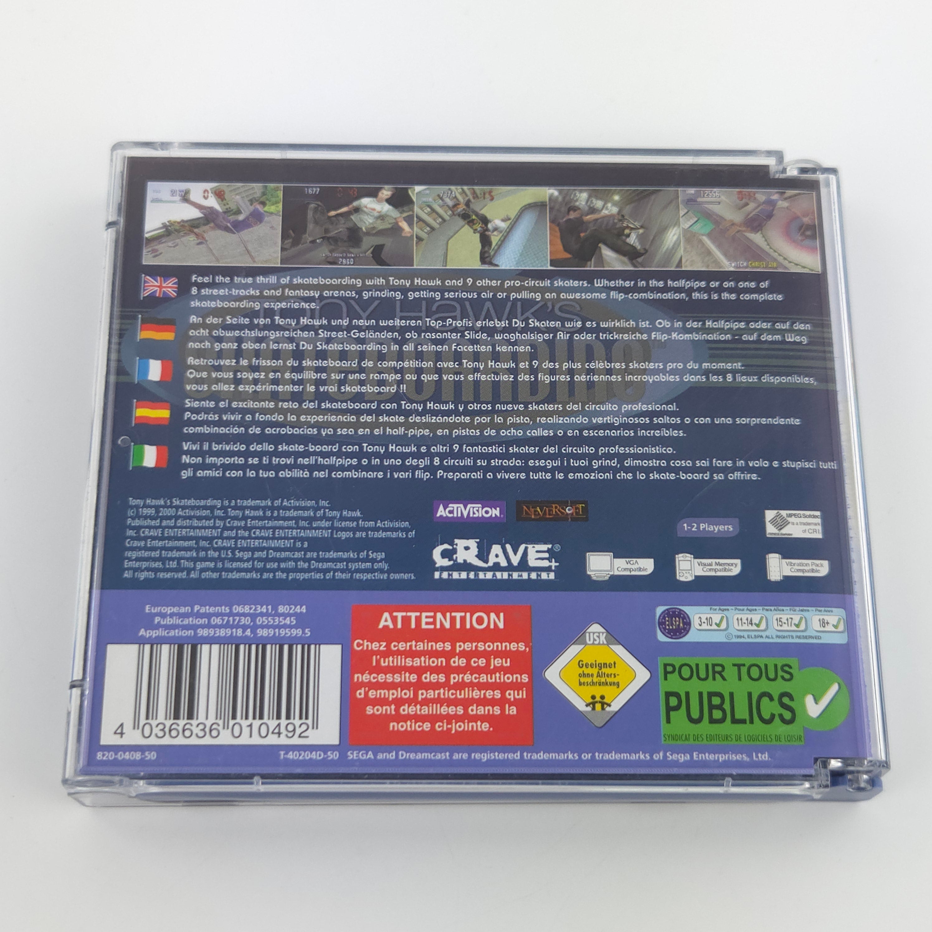 Sega Dreamcast Spiel – Tony Hawks Skateboarding (PAL)