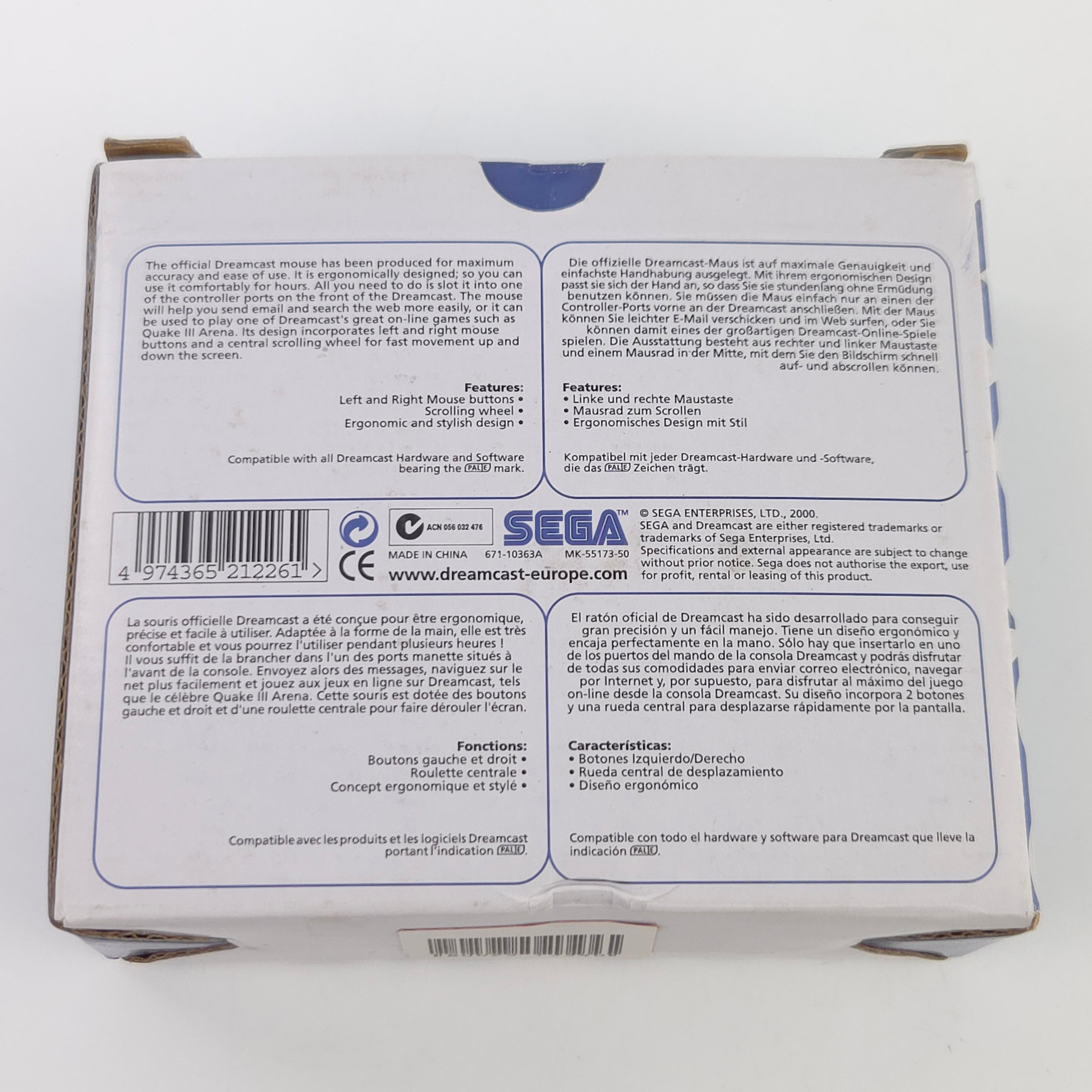 Sega Dreamcast Zubehör Maus stark gebraucht OVP